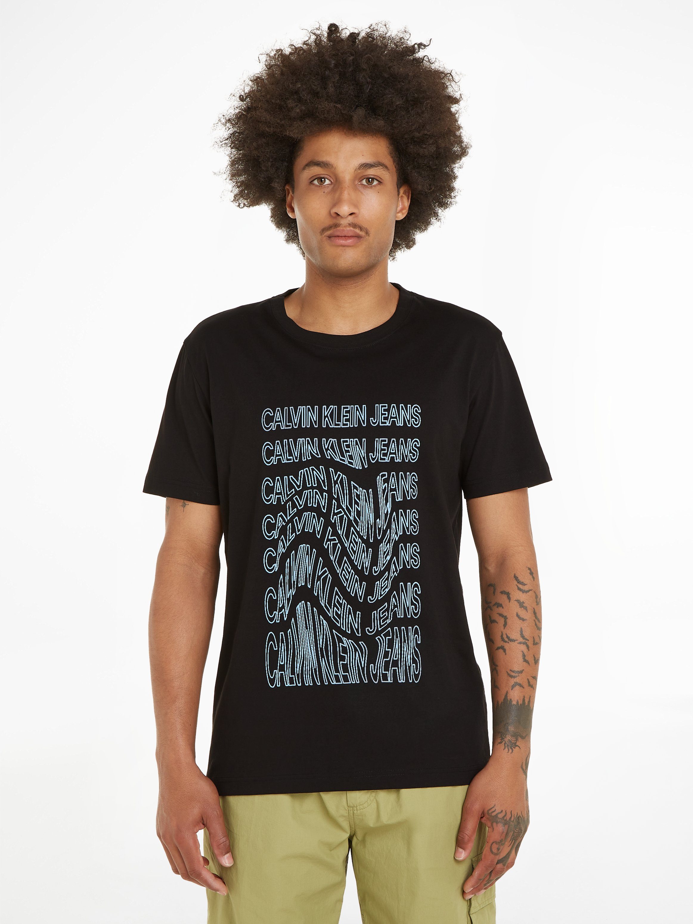 Calvin Klein Gerecycled Katoenen T-shirt Black Heren