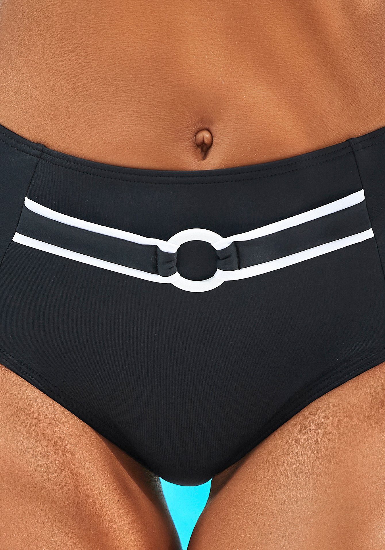 Vivance Highwaist-bikinibroekje Lorena met contrastkleurige paspels