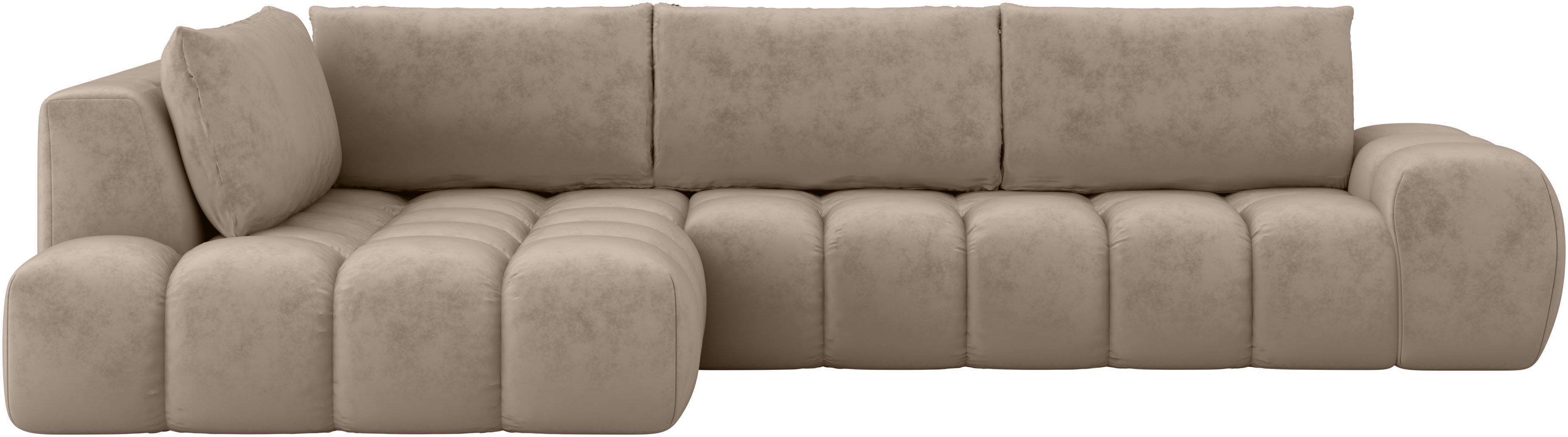 INOSIGN Hoekbank AZITA designsofa, elegant en comfortabel L-vorm, bubbel-look