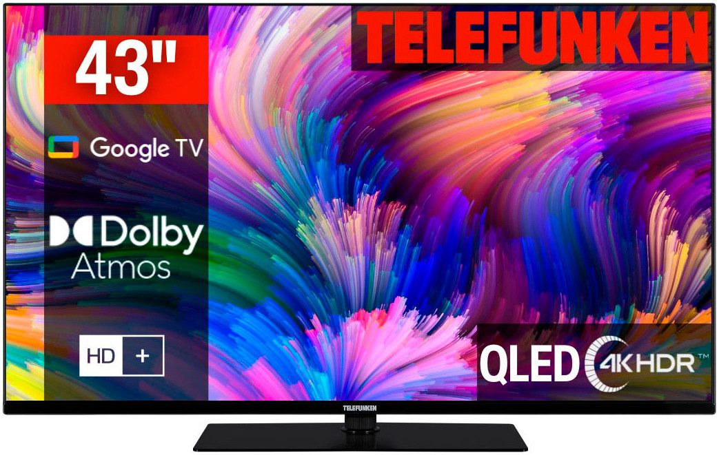 Telefunken QLED-TV D43Q700M6CW, 108 cm / 43", 4K Ultra HD, Google TV - Smart TV