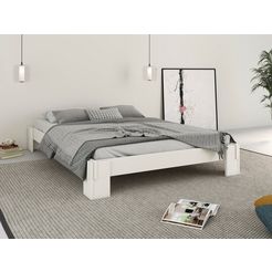 home affaire futonbed zen massief houten bed, tijdloos elegant wit