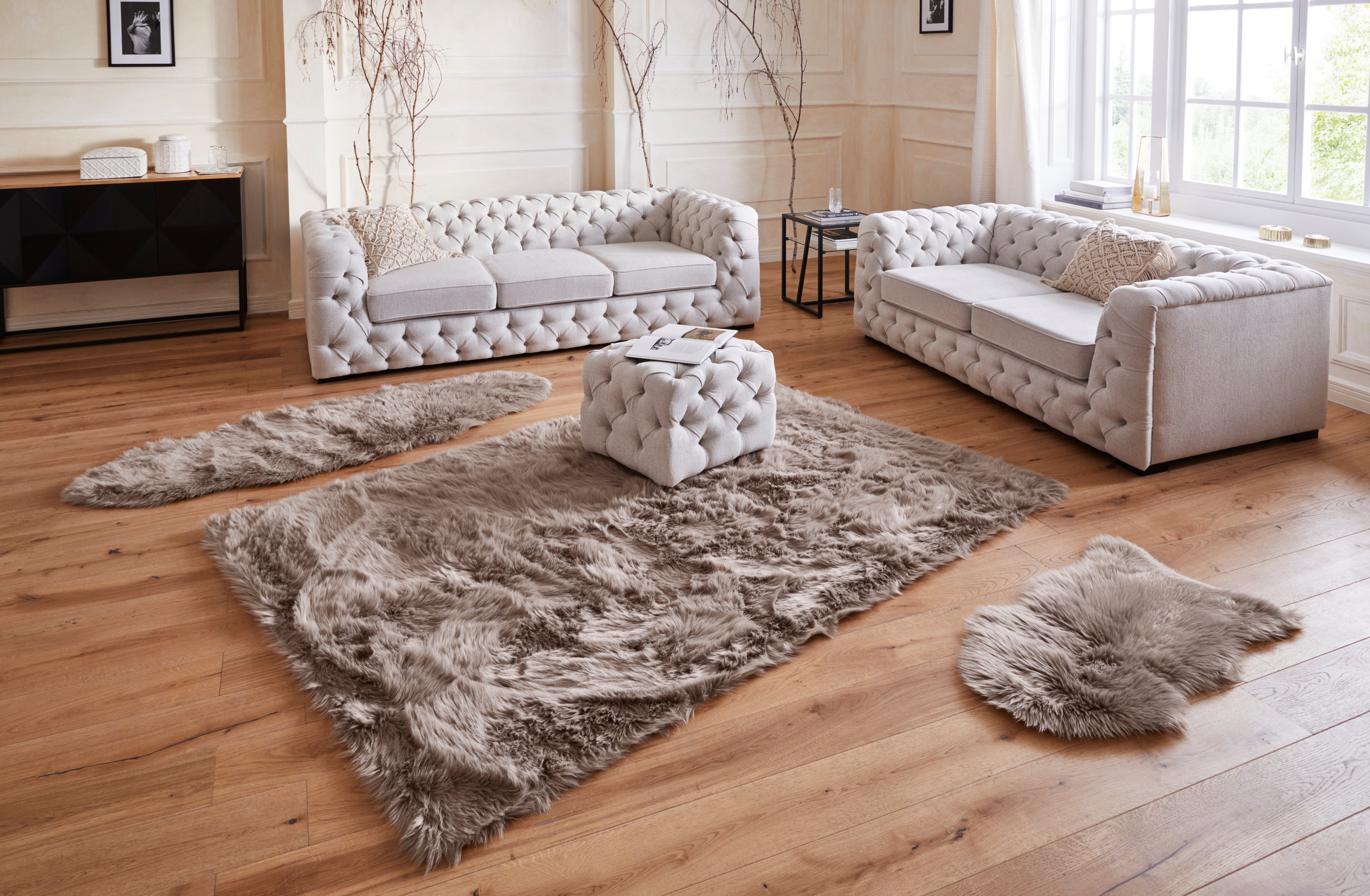 Guido Maria Kretschmer Home&Living Vachtvloerkleed Triana, vachtmodel Imitatiebont, uni, woonkamer, slaapkamer, eetkamer, kinderkamer