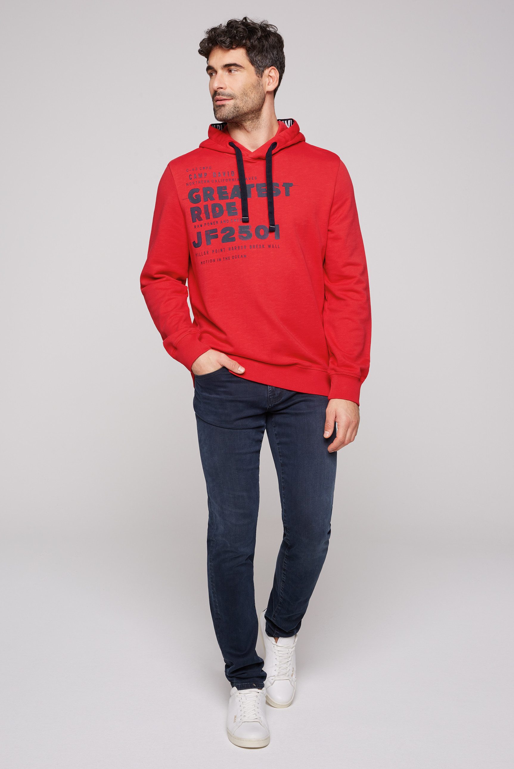 CAMP DAVID Hoodie met contrasterende print