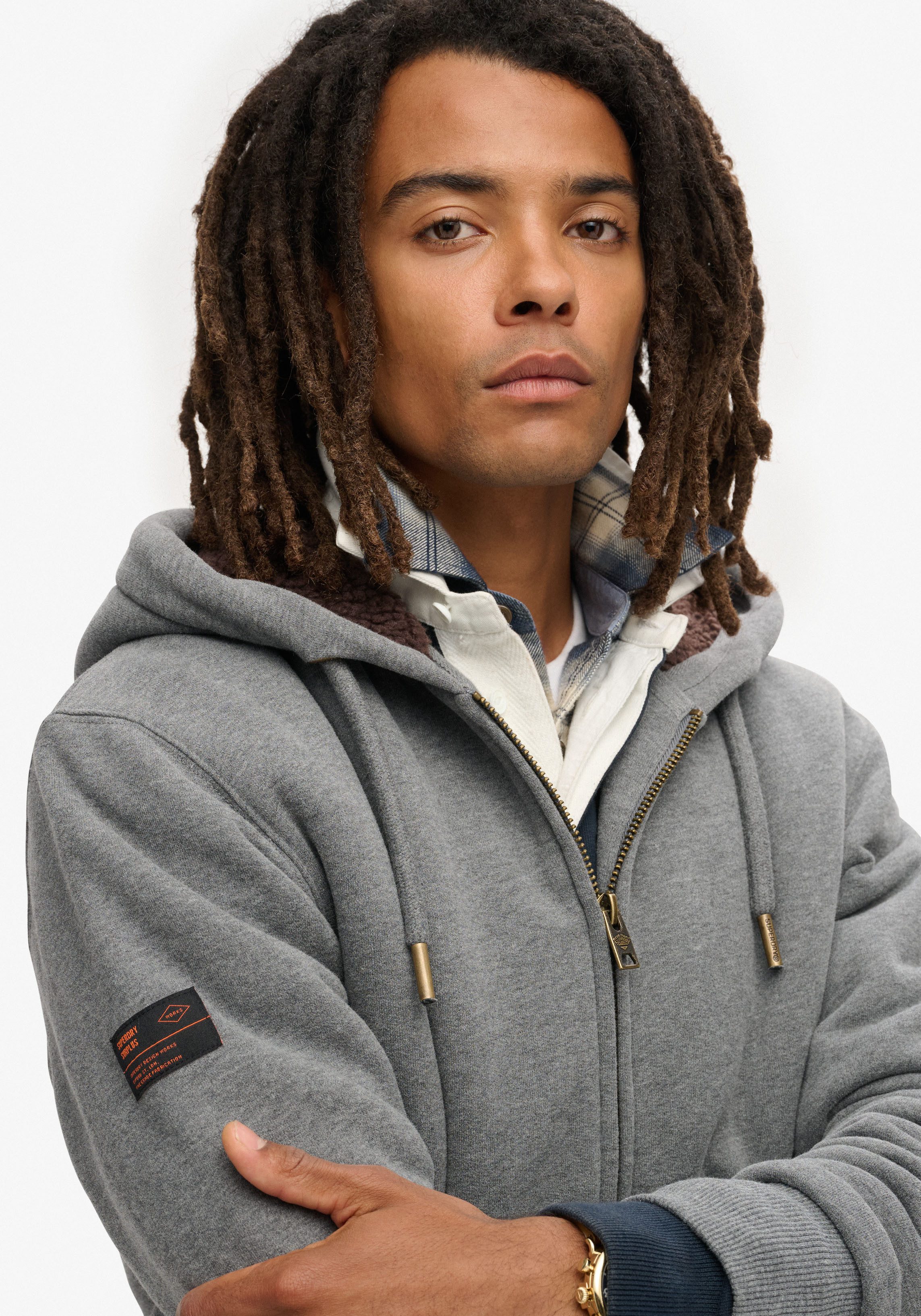 Superdry Capuchonsweatvest Borg Lined Ziphood