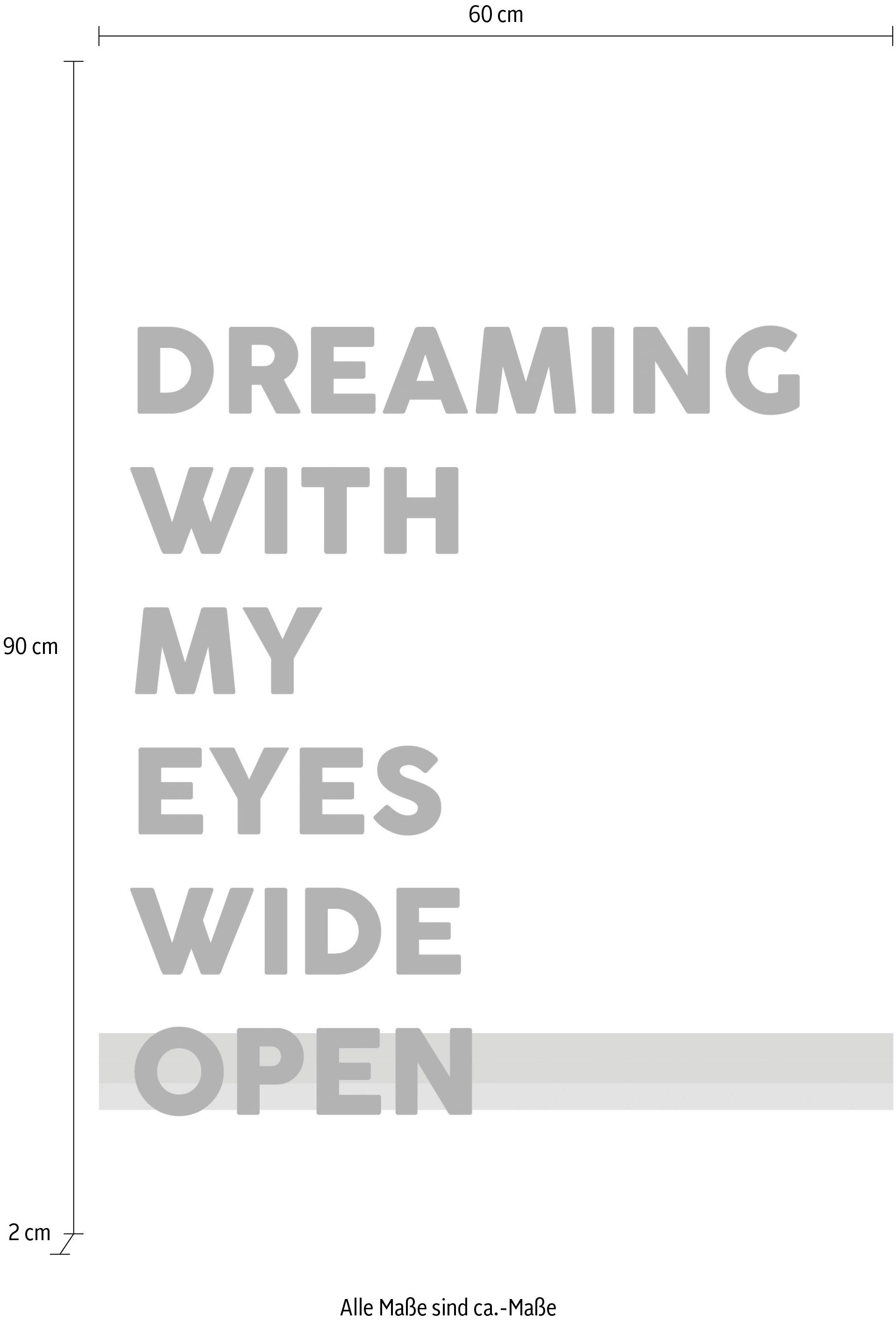 queence Artprint op linnen Quote Dreaming Premium canvasstof, handgemaakt in Duitsland