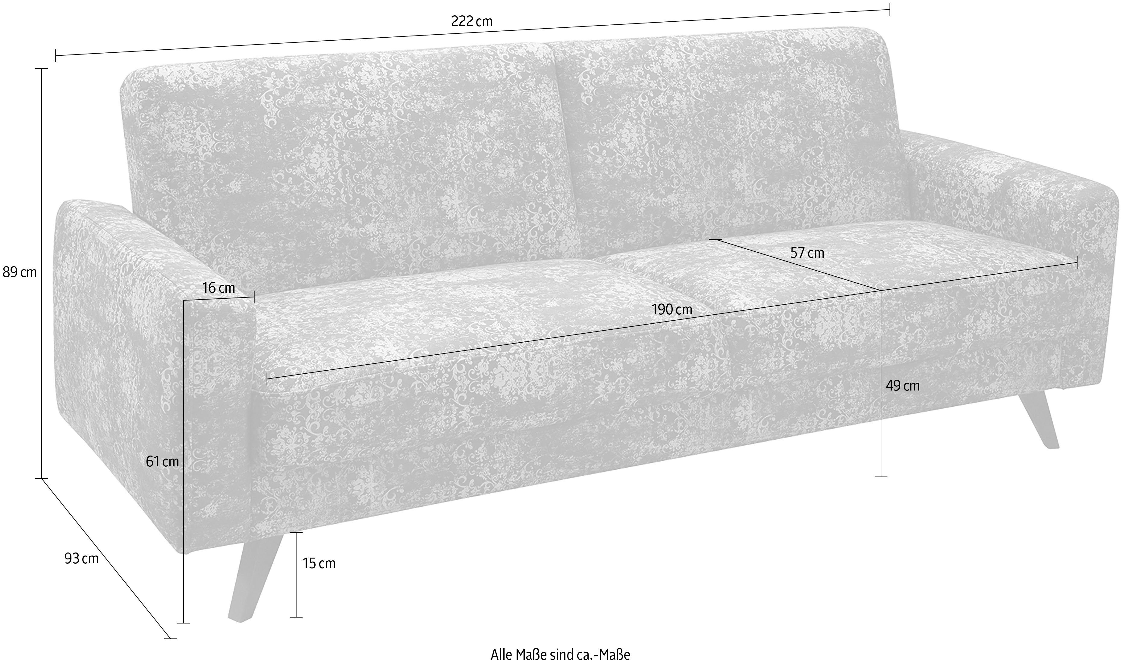 exxpo - sofa fashion 3-zitsbank Side, trendy bekledingsstof, geweldig zit- en ligcomfort, slaapbank