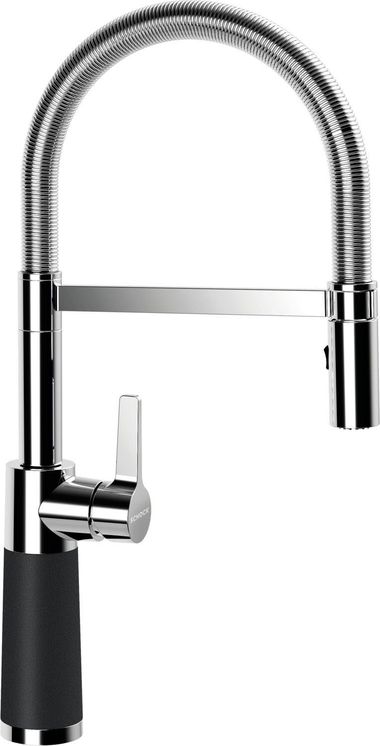 Schock Keukenkraan SC-550 Feestuitloop, straal-douche, terugstroombegrenzer, draaibereik 150° keukenkranen zwart