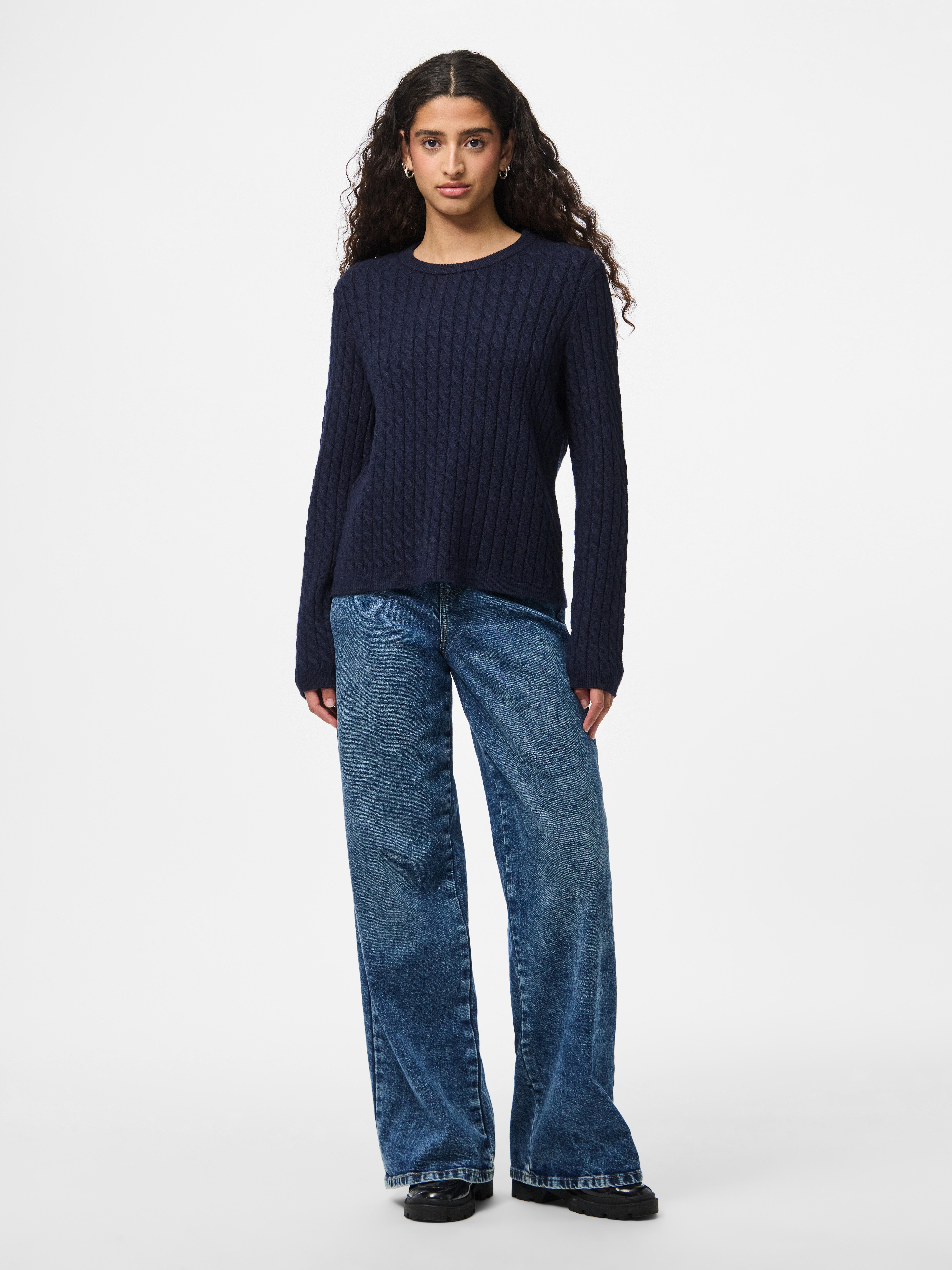pieces Gebreide trui PCFIA LS CABLE KNIT NOOS BC