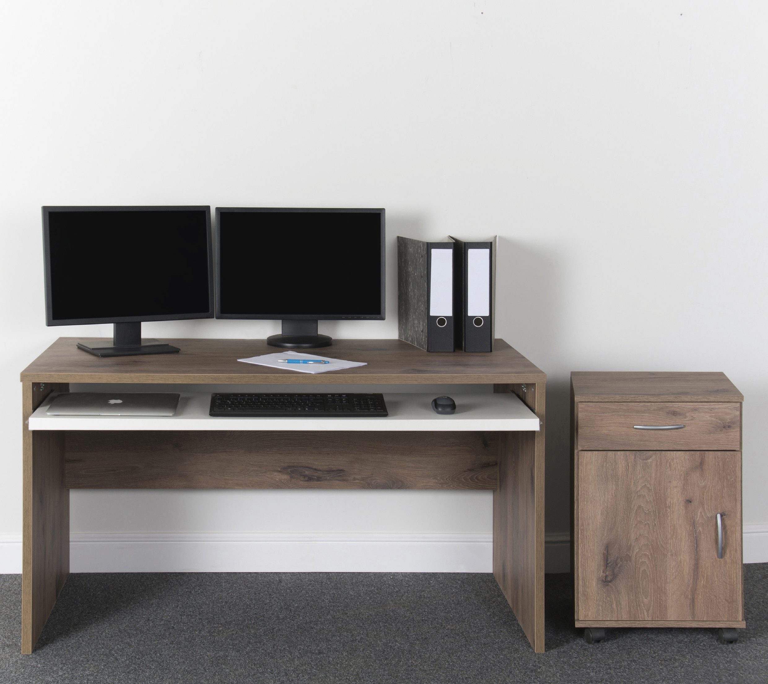 VOGL Möbelfabrik Bureau Barrie met 2-kleurige toetsenbordlade in 2 breedtes, 2,5 cm tafelbladdikte, made in germany