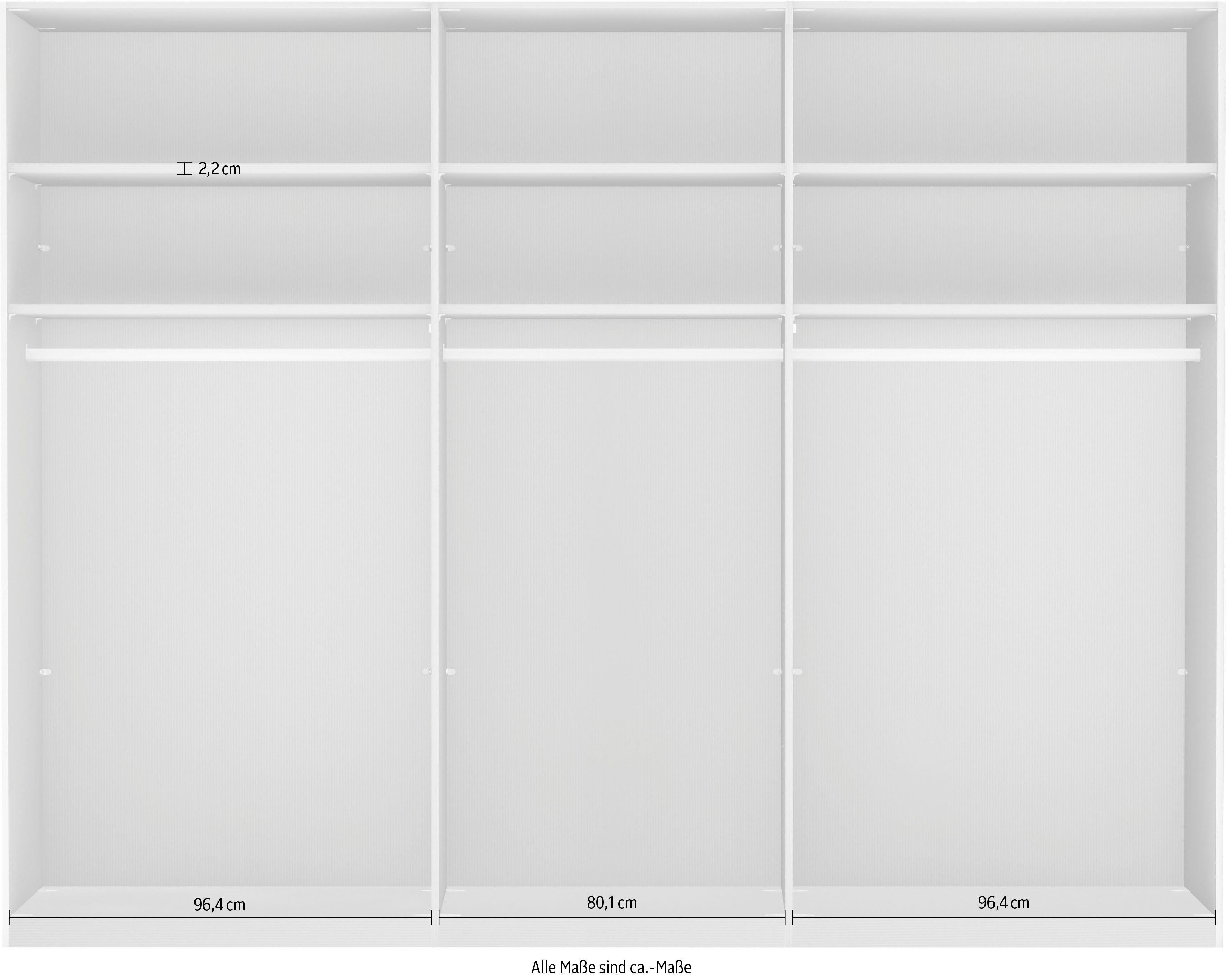 WIEMANN Zweefdeurkast Kos met spiegeldeur en schaduwvoeg