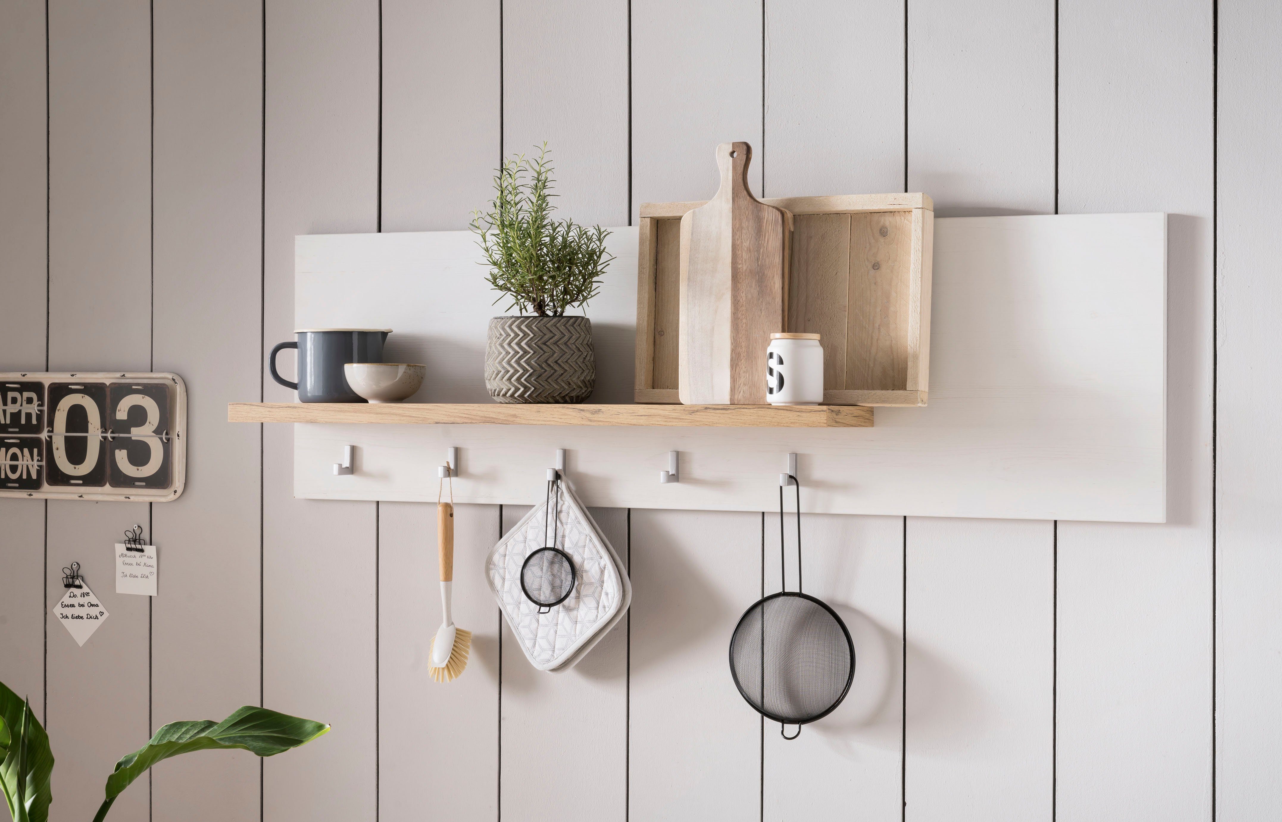 Kochstation Wandplank KS-Westminster Breedte 130 cm, met 5 haken, exclusief by Otto