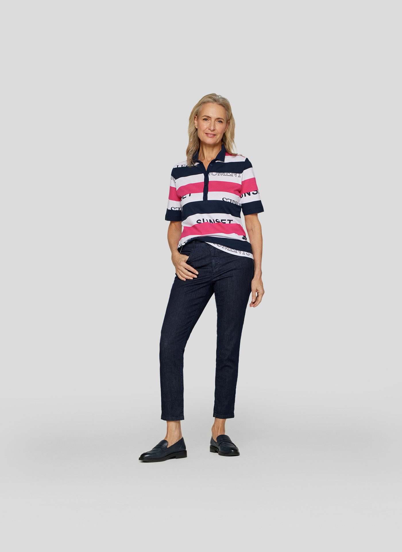 Rabe Poloshirt met colourblocking