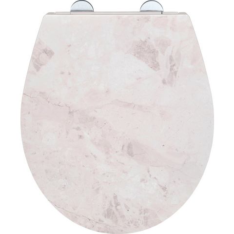 Wenko Embossed softclose toiletzitting White Marble