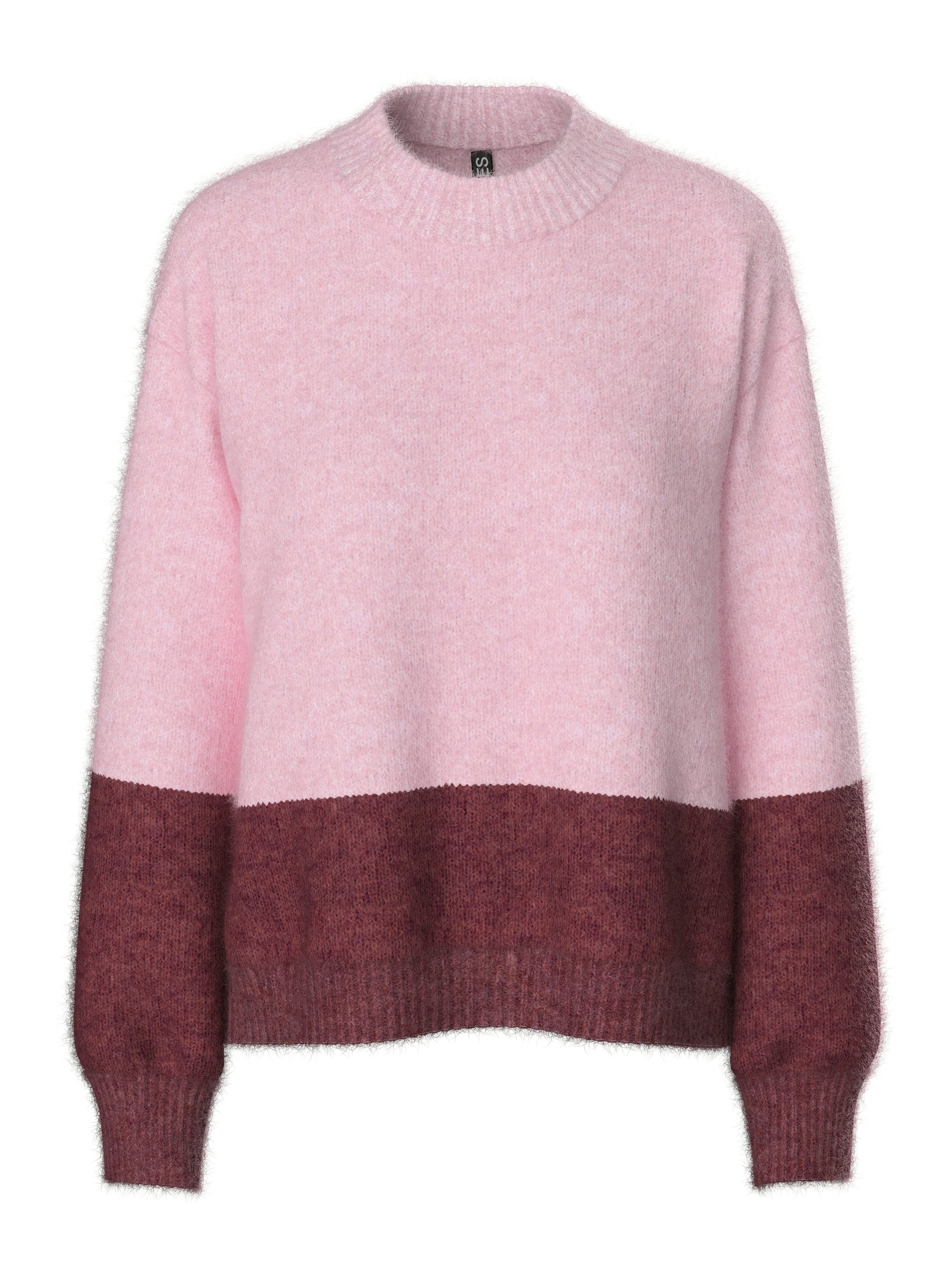 pieces Trui met ronde hals PCIVY LS O-NECK COLOR BLOCK KNIT PWP BC