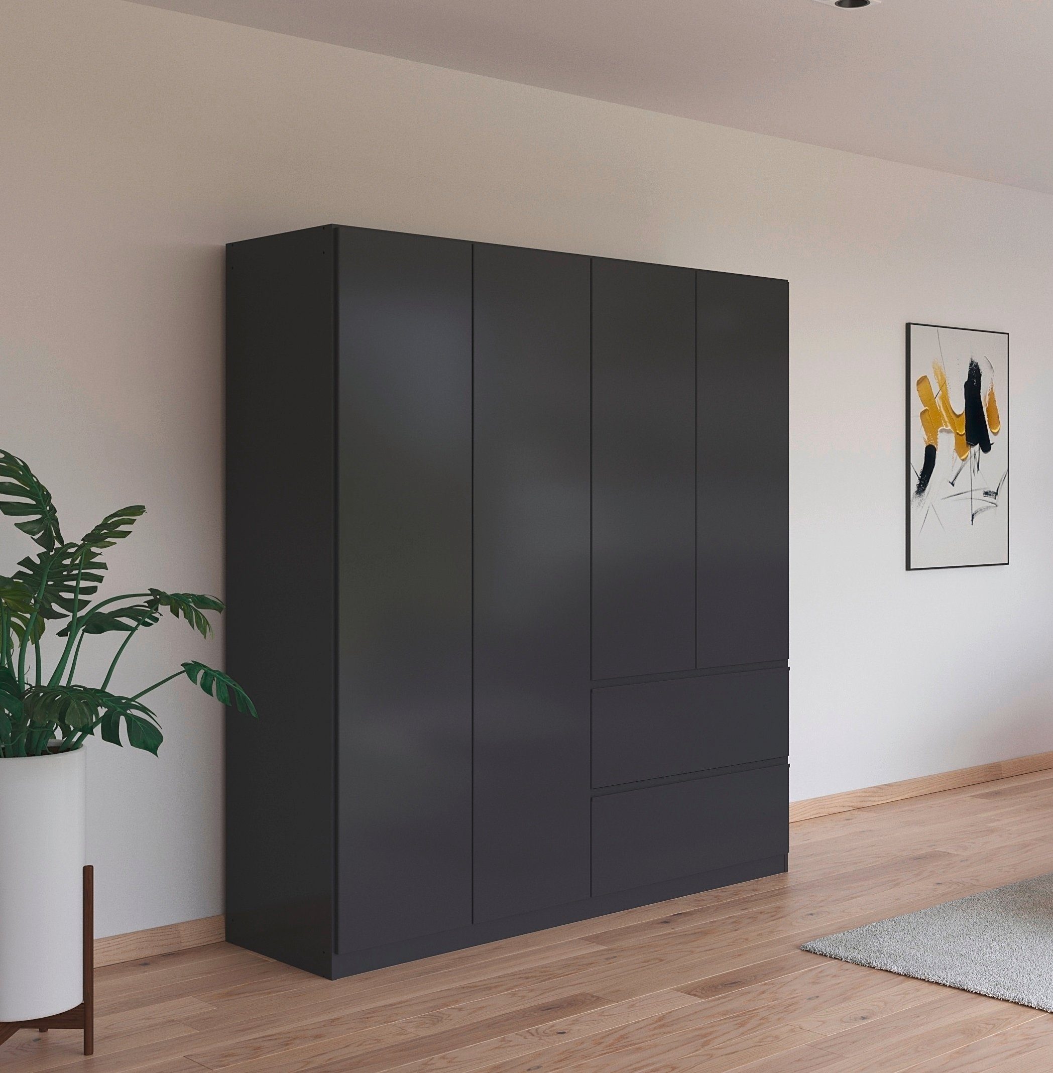 rauch Draaideurkast Kledingkast Kast Garderobe Wasmand COSTA in 3 Breedtes veel ruimte, greeploze front en push-to-open functie made in germany