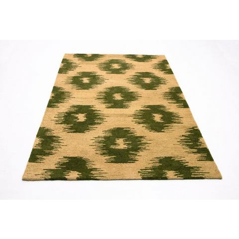morgenland wollen kleed Designer Teppich handgetuftet grün Laagpolig
