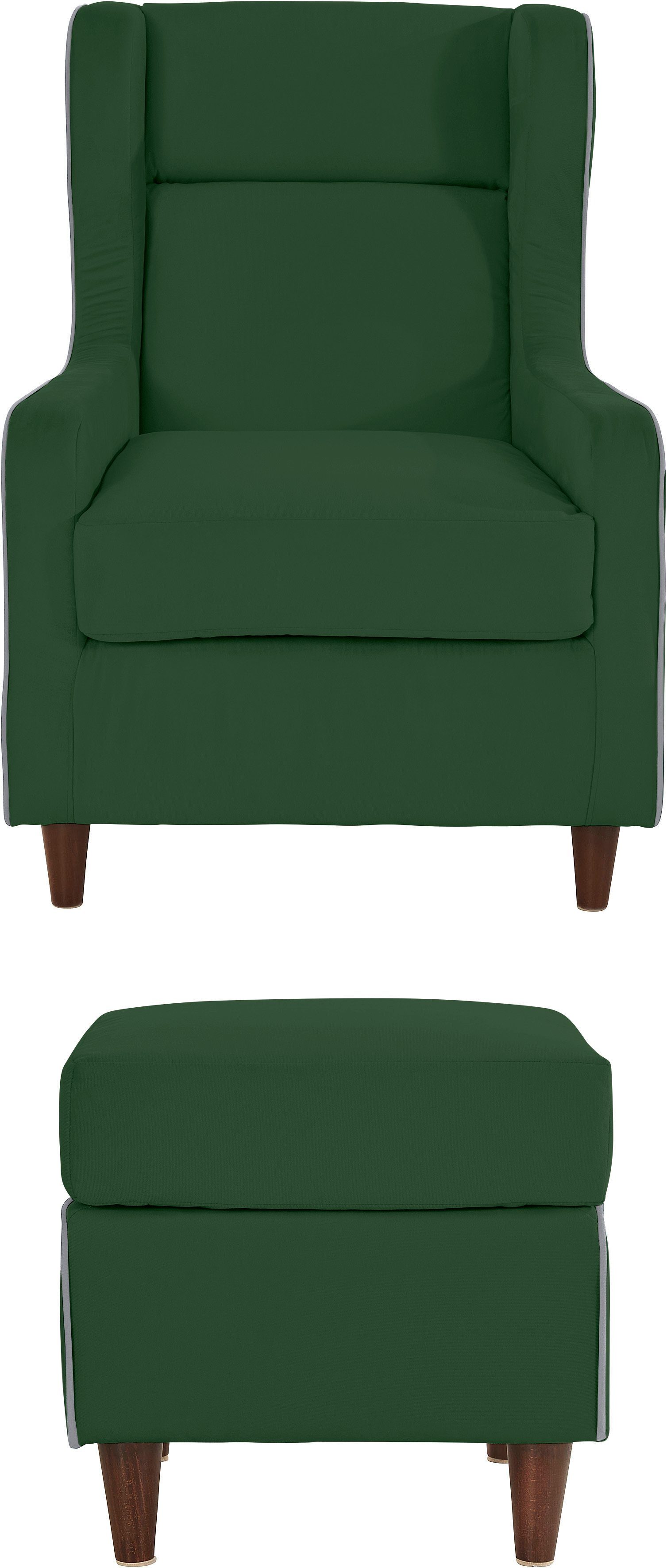 INOSIGN Oorfauteuil Rhada met contrastkleurige opstaande naad, bxdxh: 73x85x99 cm