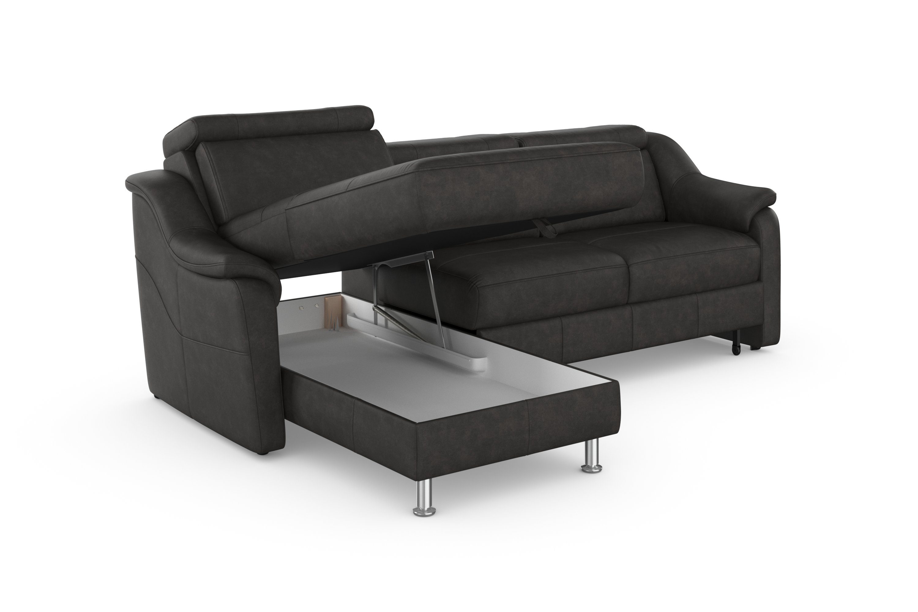 sit&more Hoekbank Freetown L-vorm met verstelbare hoofdsteun en comfortabele binnenvering