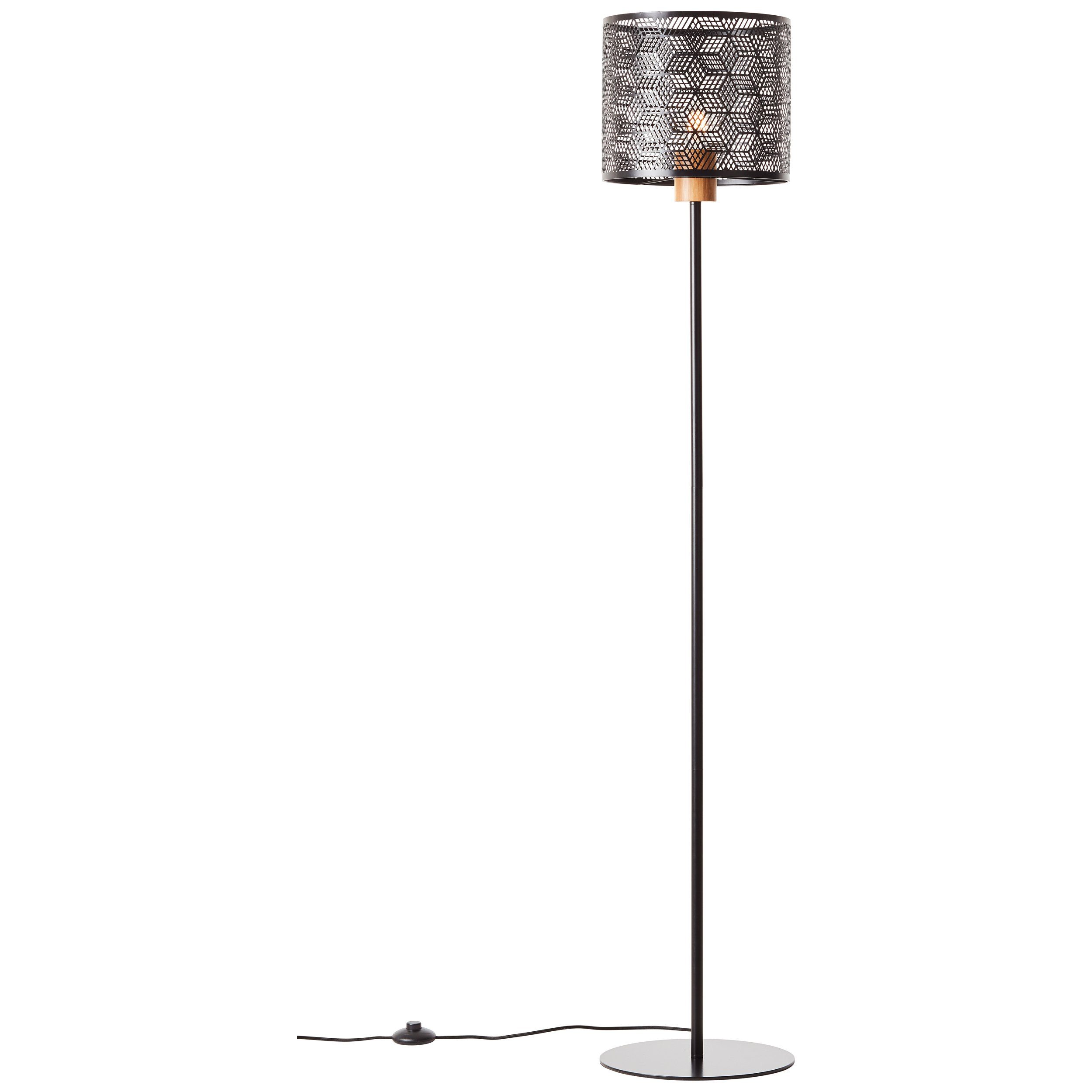 Brilliant Leuchten Staande lamp Santy 161 x 29 cm, e27, metaal/bamboe, zwart/natuur (1 stuk)
