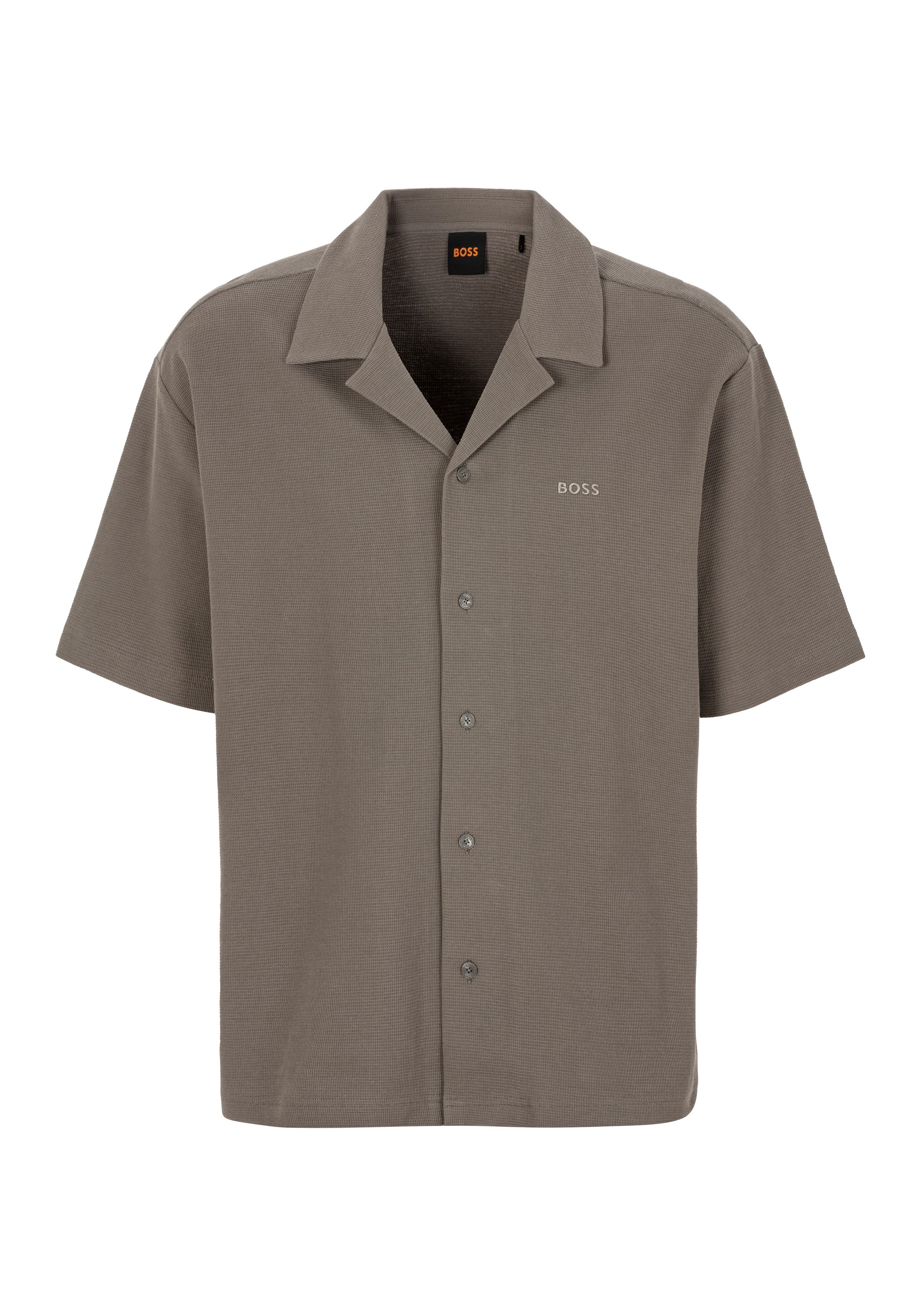 Boss Orange Shirt met korte mouwen Pe_waffleshirt met ton-sur-tonlogo