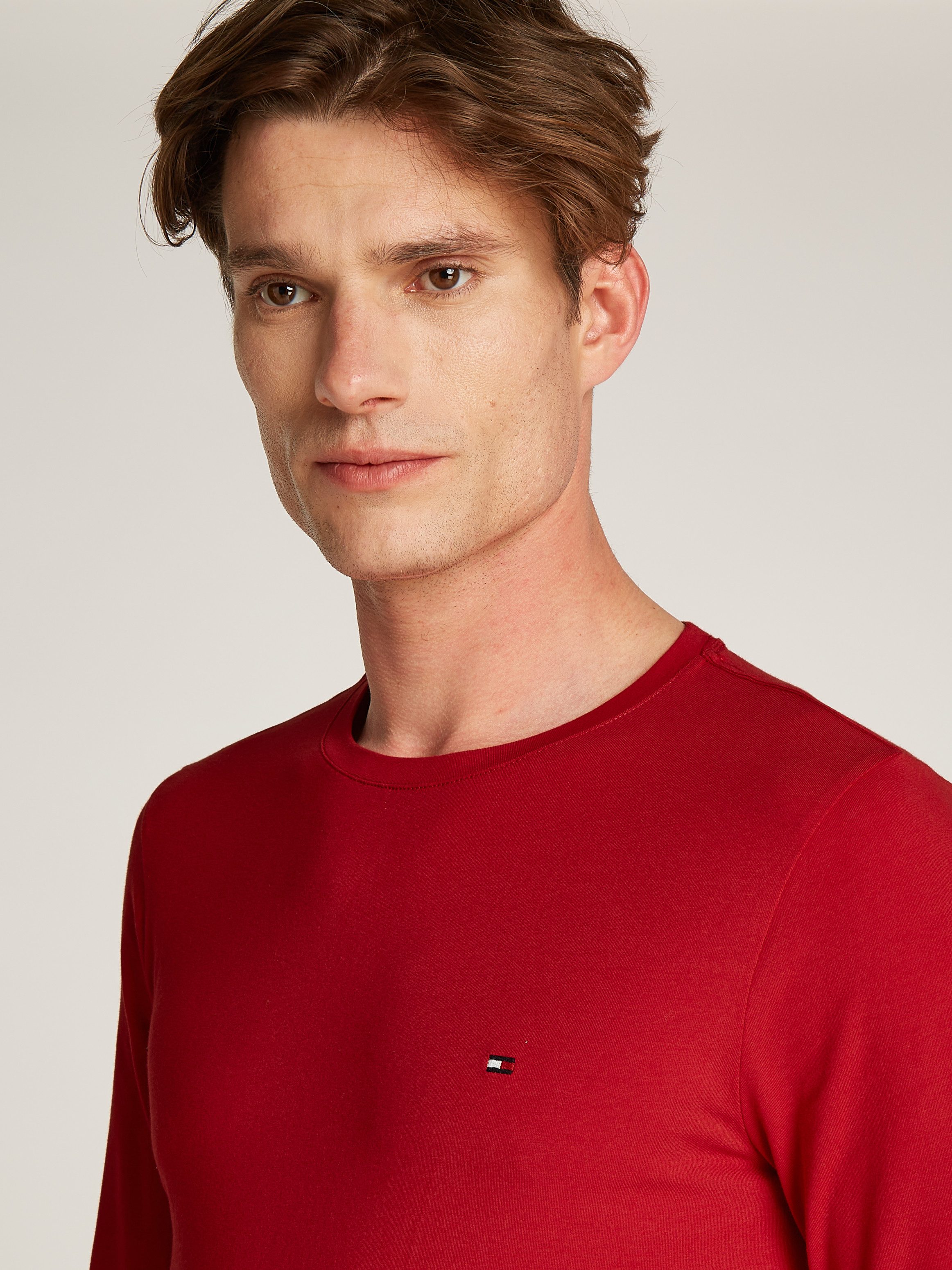 Tommy Hilfiger Shirt met lange mouwen STRETCH SLIM FIT LONG SLEEVE van biologische katoen-stretch