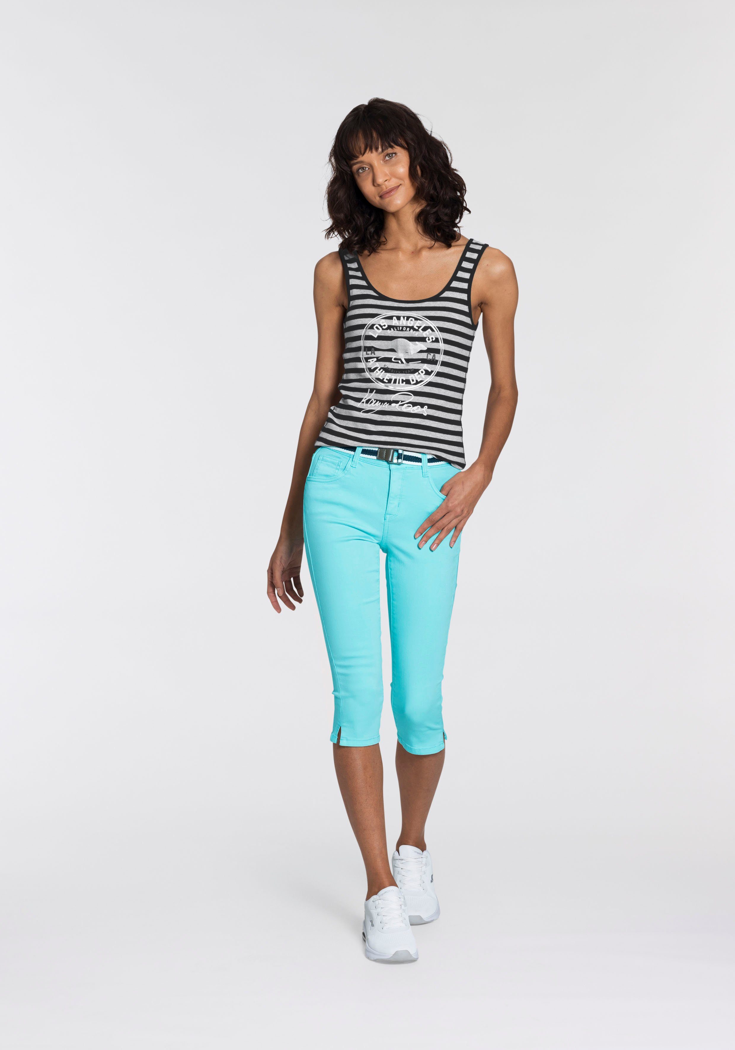 KangaROOS Capri jeans Capri-jeans met riem Skinny fit, met split, normale taille (set, Met een afneembare riem)