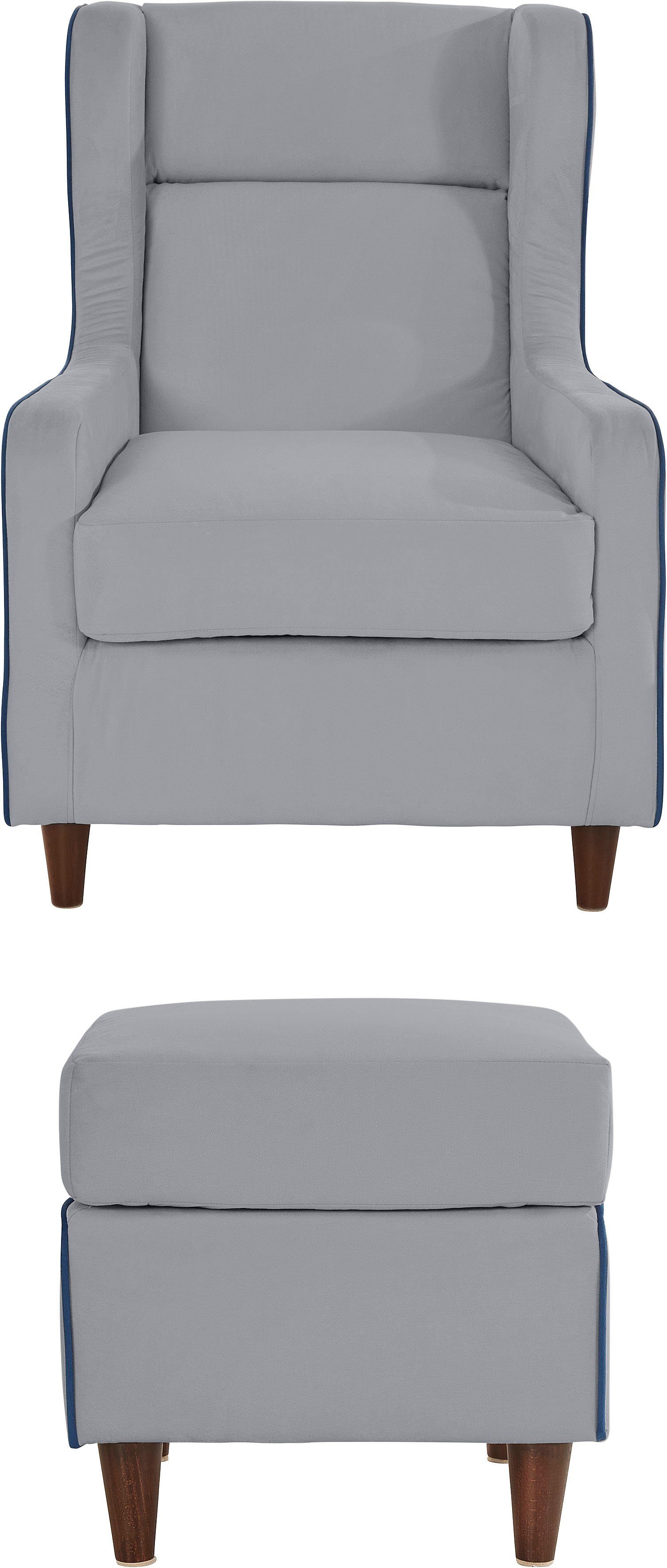 INOSIGN Oorfauteuil Rhada met contrastkleurige opstaande naad, bxdxh: 73x85x99 cm