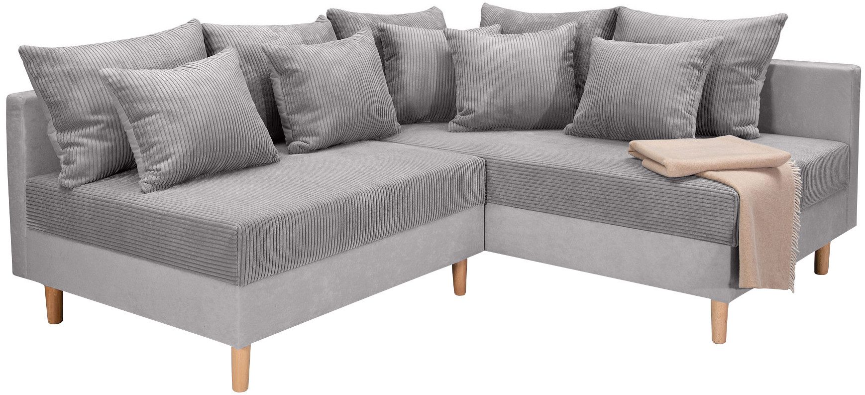 COLLECTION AB Hoekbank L-model Hoekbank, ottomane aan de rechterzijde monteerbaar, comfortabele Bonnell-pocketvering