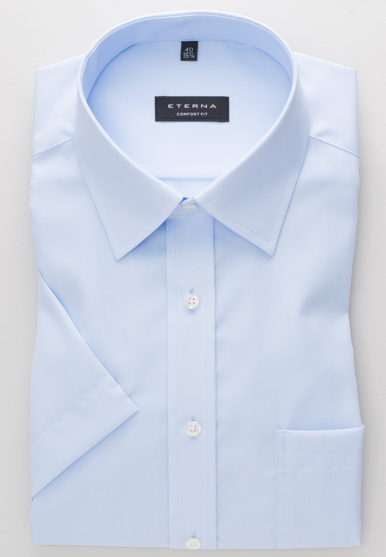 Eterna Overhemd met korte mouwen Comfort fit NON IRON (strijkvrij)