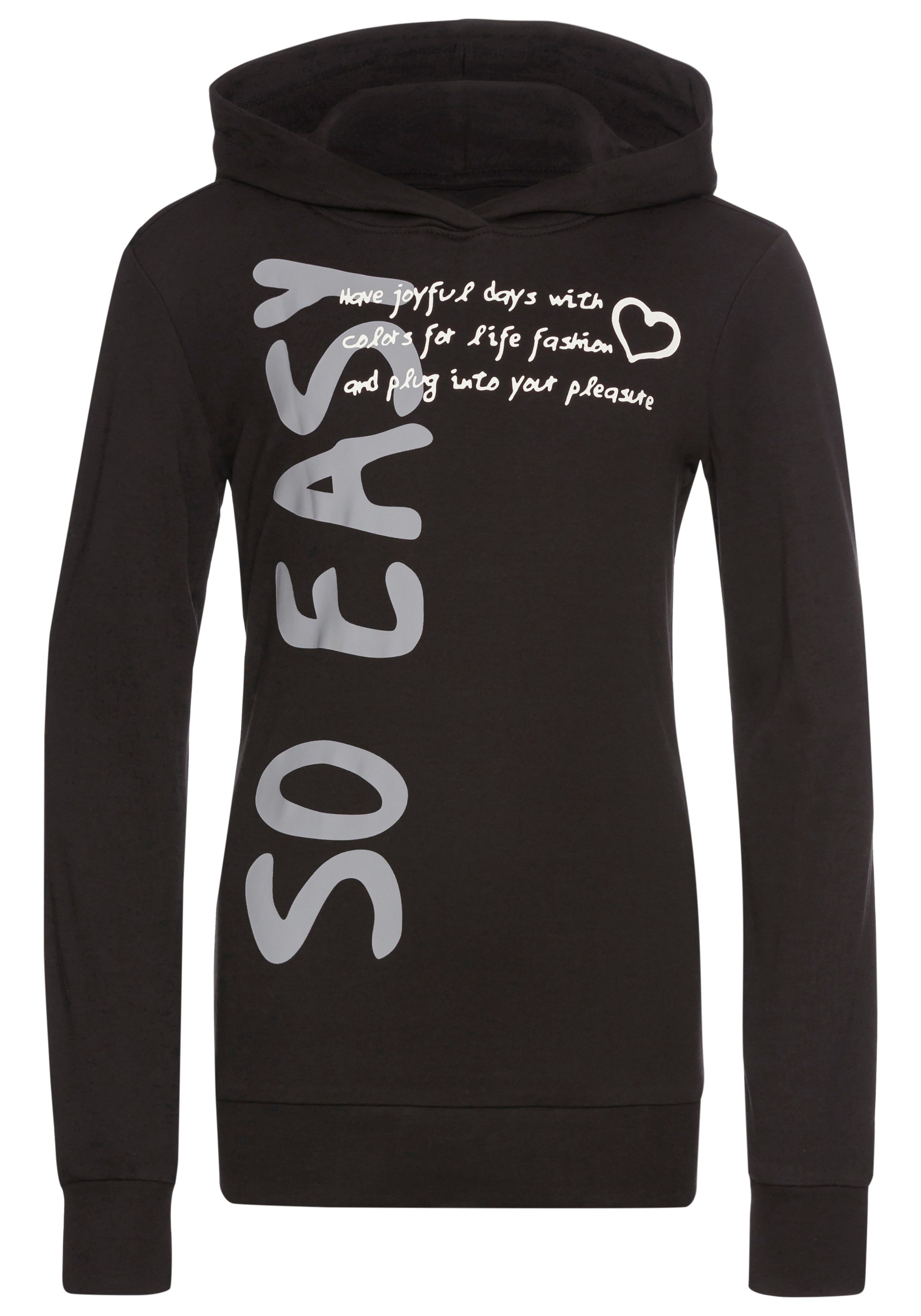 KIDSWORLD Capuchonshirt SO EASY - Print Lange mouwen, basic pasvorm, met modieuze prints