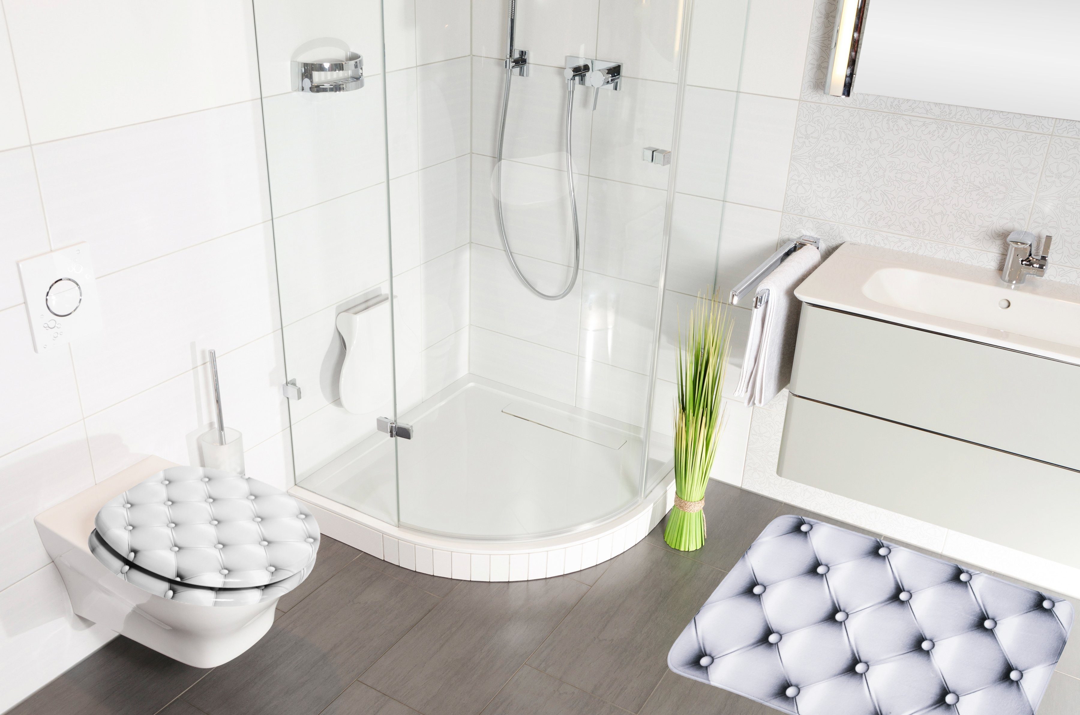 Sanilo Set badkameraccessoires Comfort bestaand uit toiletzitting, badmat en wastafelplug (complete set, 3-delig)