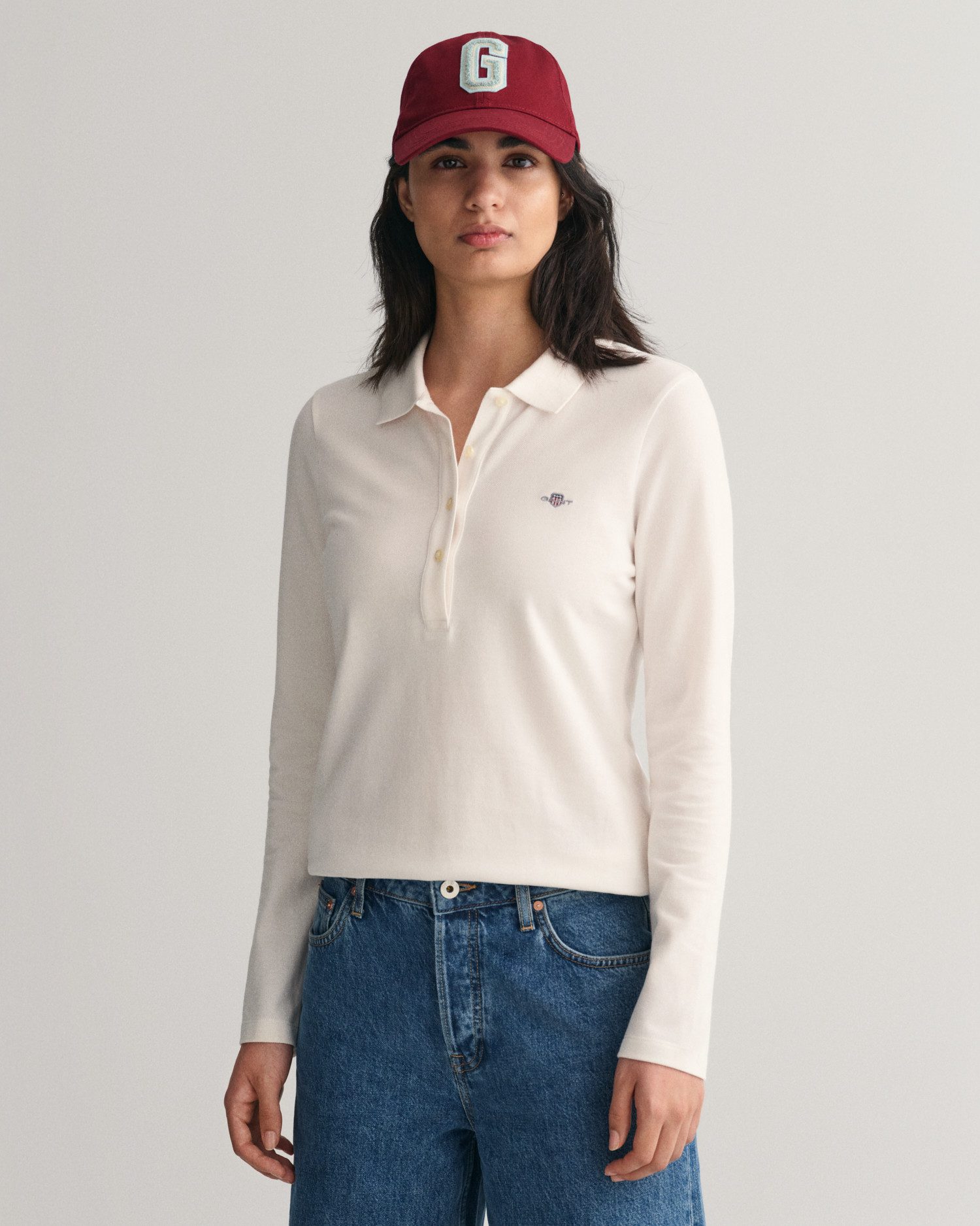 Gant Poloshirt met lange mouwen SLIM SHIELD LS PIQUE POLO