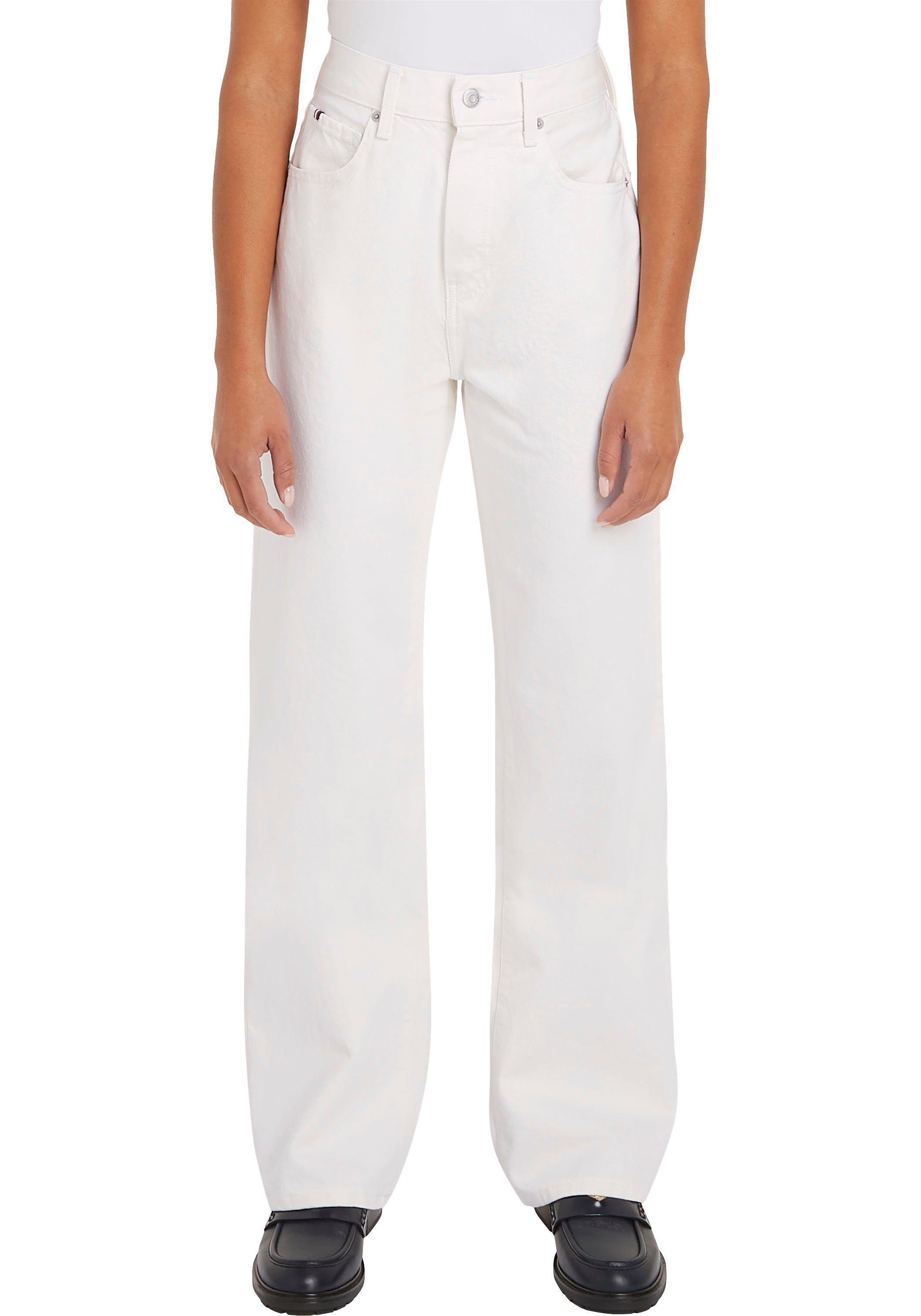 Tommy Hilfiger Bootcut jeans RELAXED BOOTCUT HW ECRU met logo-badge