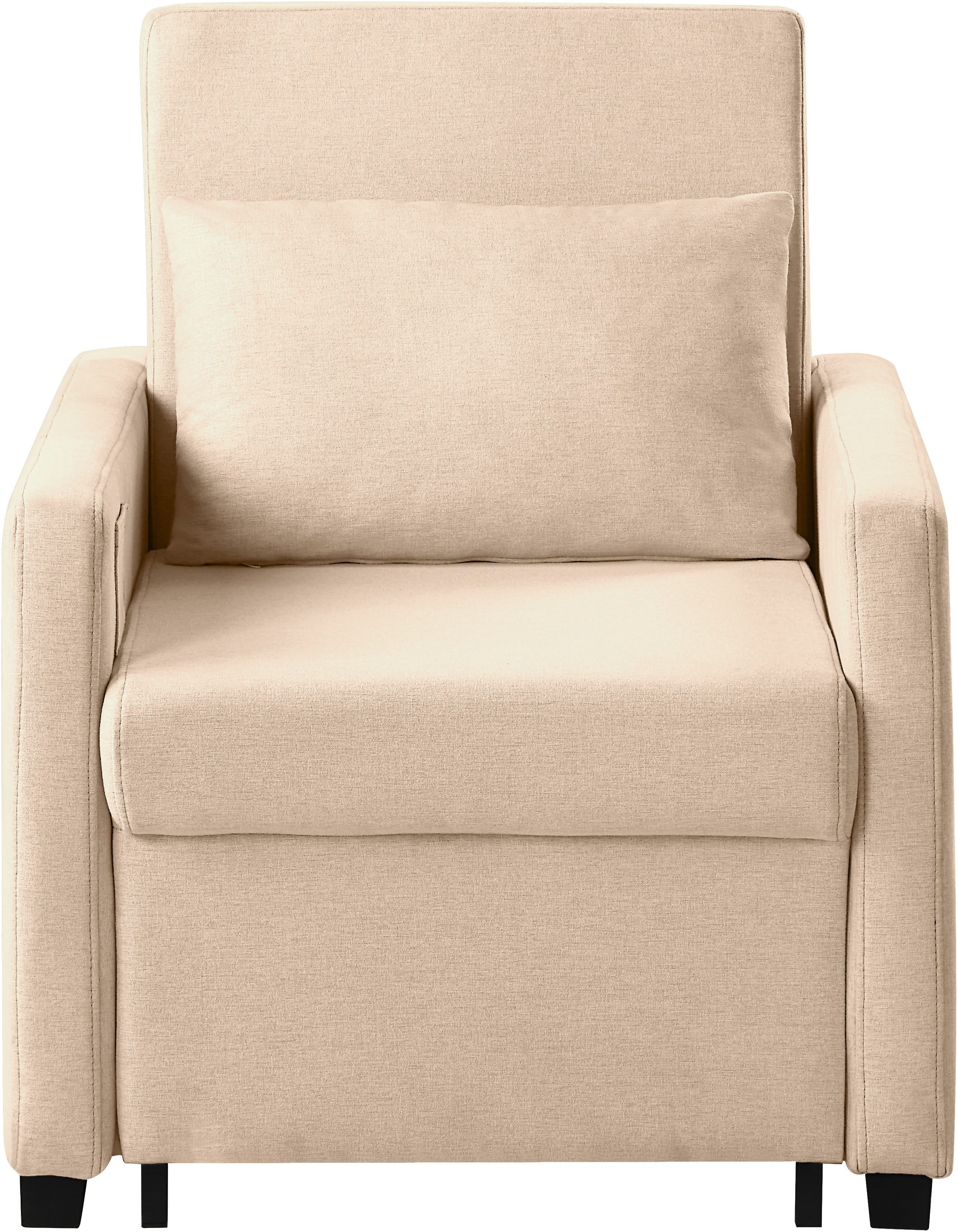 ATLANTIC home collection Relaxfauteuil Jerry met slaapfunctie, als logeerbed en inclusief kussens