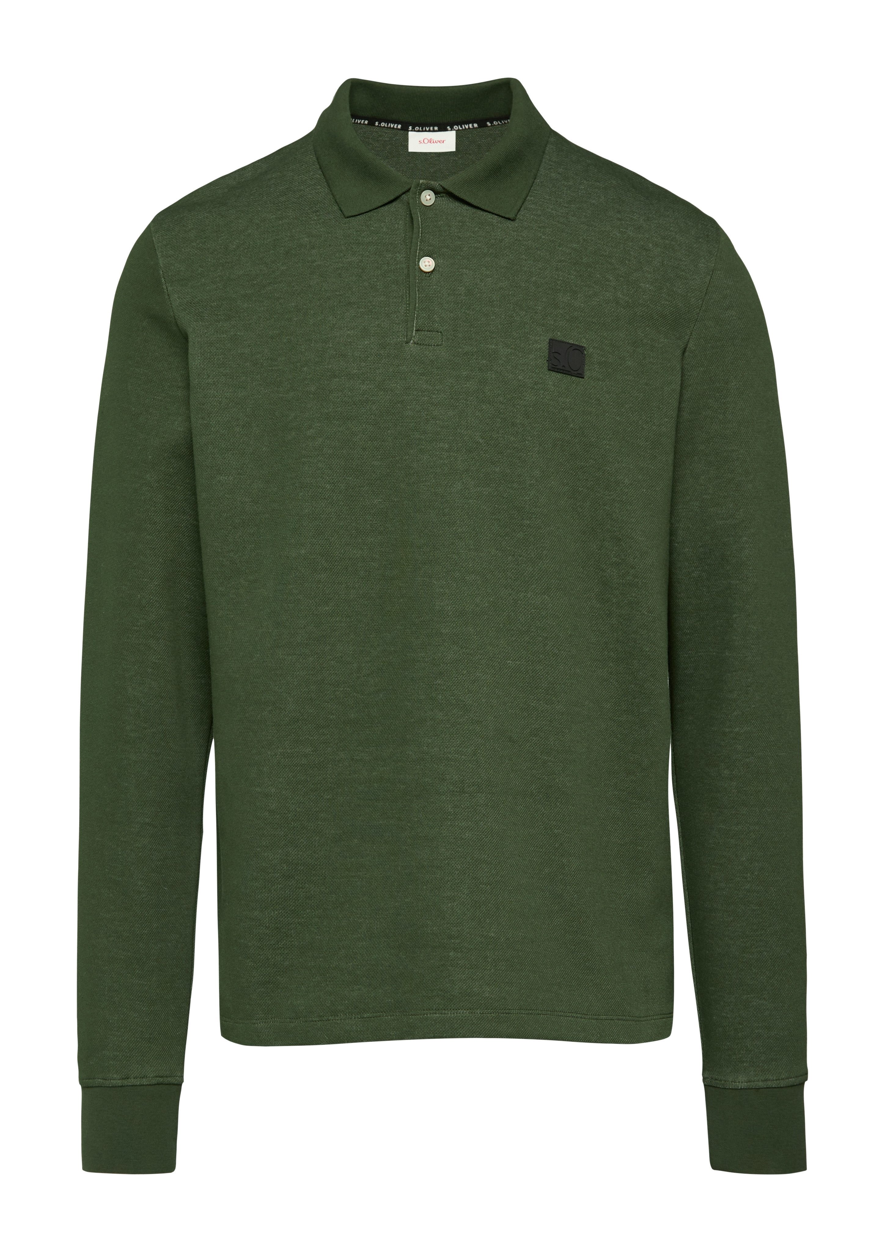 s.Oliver Poloshirt met lange mouwen met logo-badge