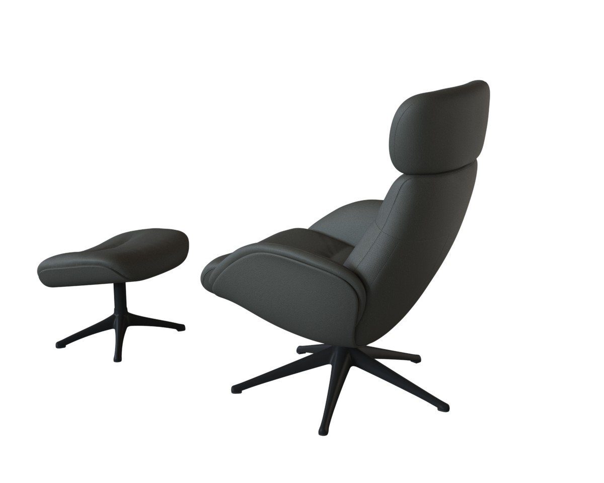 FLEXLUX Relaxfauteuil Relaxchairs Elegant Eersteklas comfort, rug- en hoofdsteunverstelling, draaibaar, zwarte voet