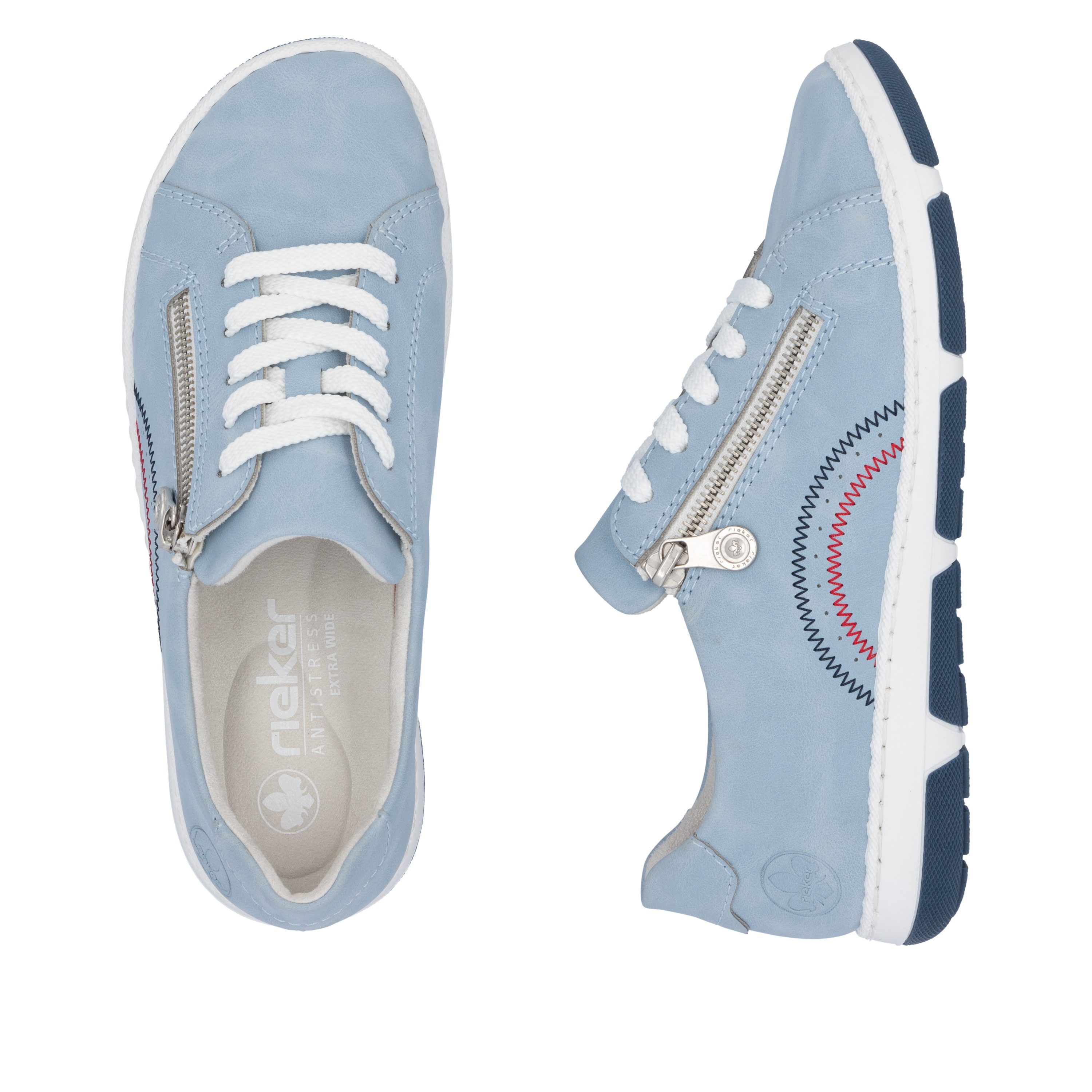 Rieker Sneakers , lage schoen, veterschoen, vrijetijdsschoen met sportieve loopzool