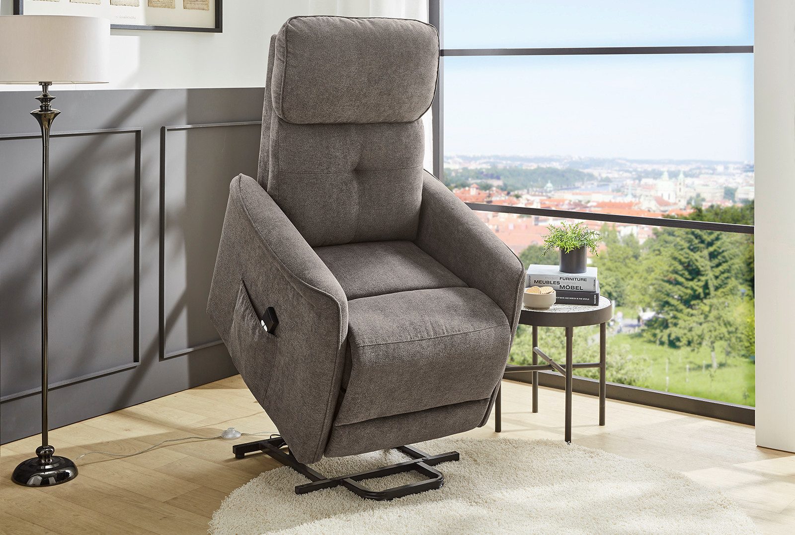Jockenhöfer Gruppe Relaxfauteuil Denver, met elektromotorische verstelfuncties Opstelfunctie, verwarmingsfunctie, massage, pocketvering, 2 motoren, afstandsbediening.