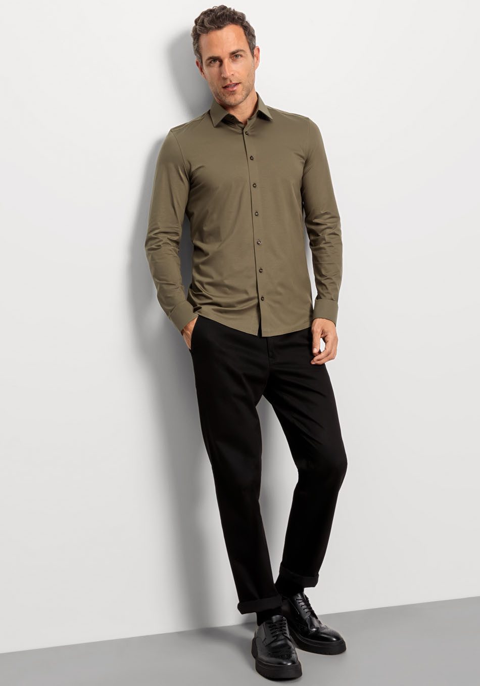 OLYMP Businessoverhemd Level Five body fit jersey shirt