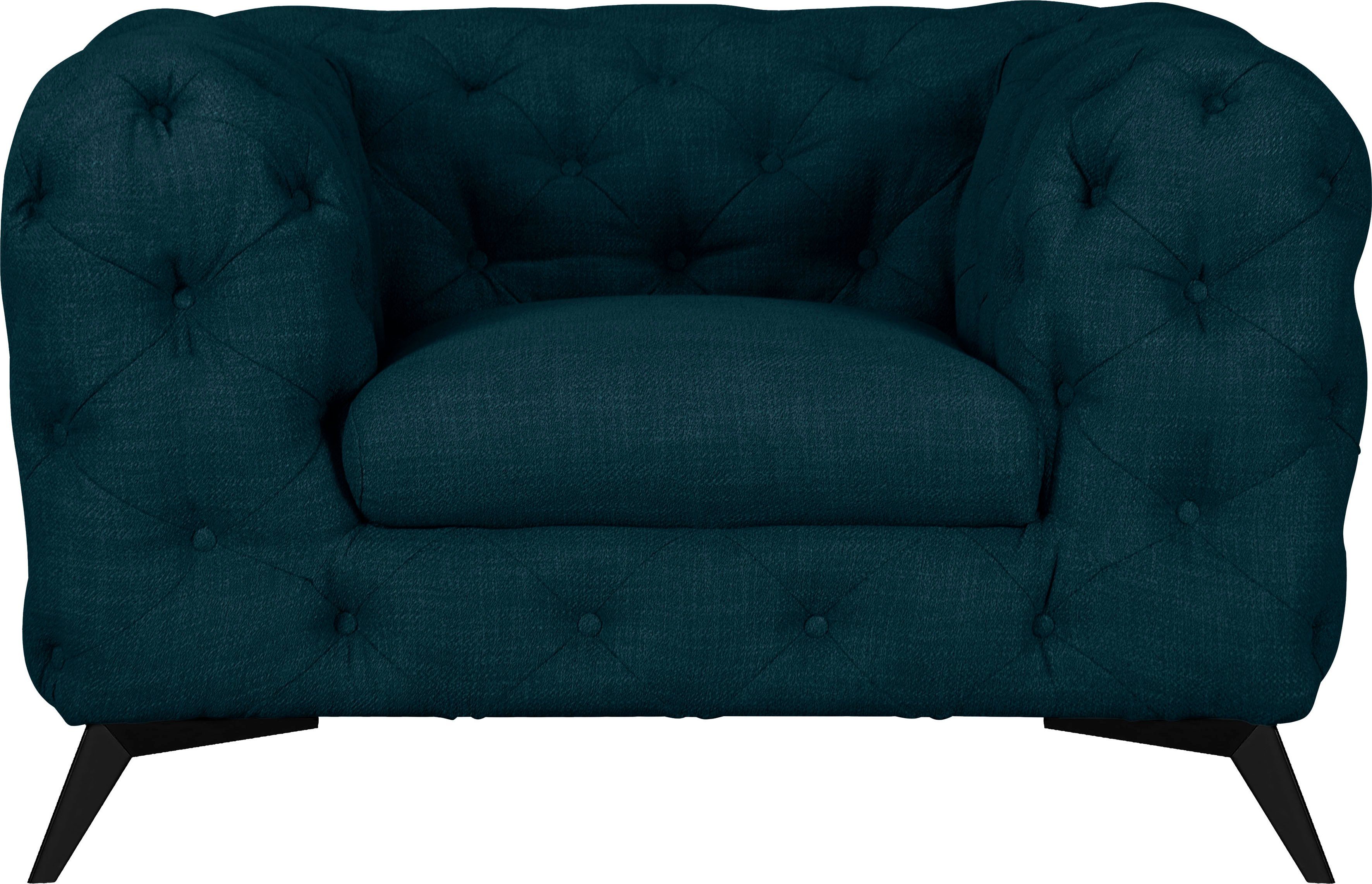 Leonique Chesterfield-fauteuil Glynis met luxueuze capitonnage in een moderne look, kleur van de poten naar keuze
