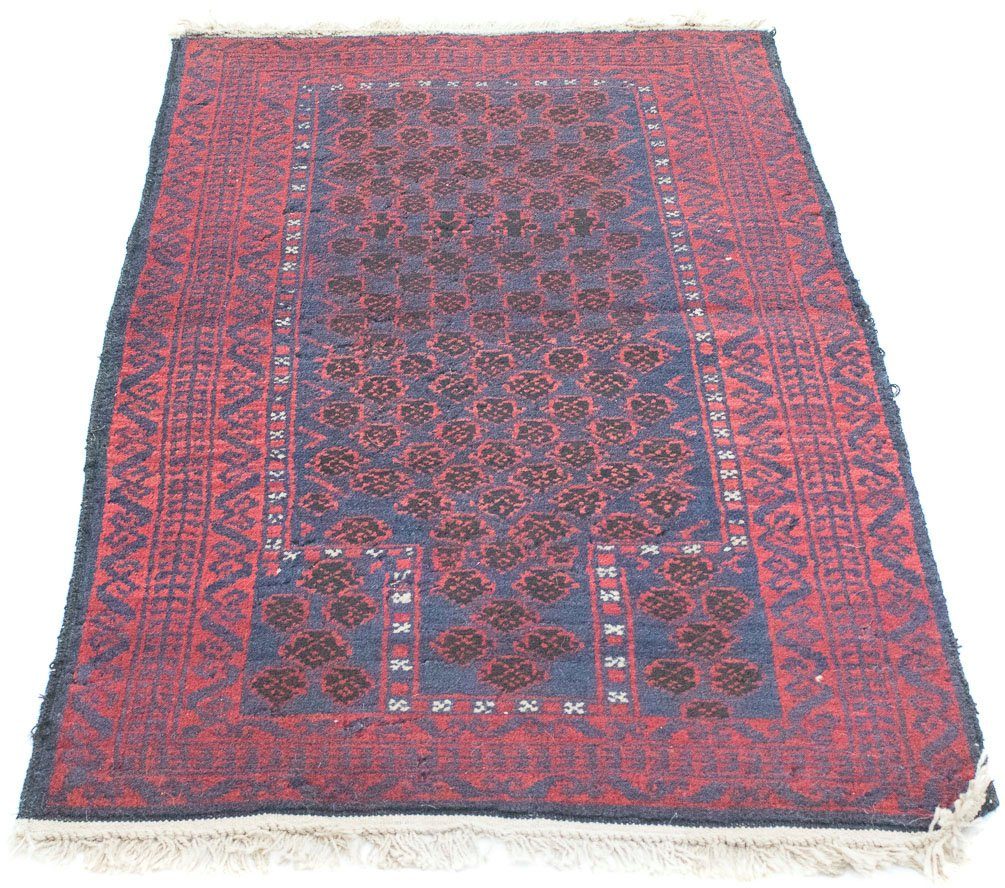 morgenland Wollen kleed Belutsch vloerkleed met de hand geknoopt blauw handgeknoopt