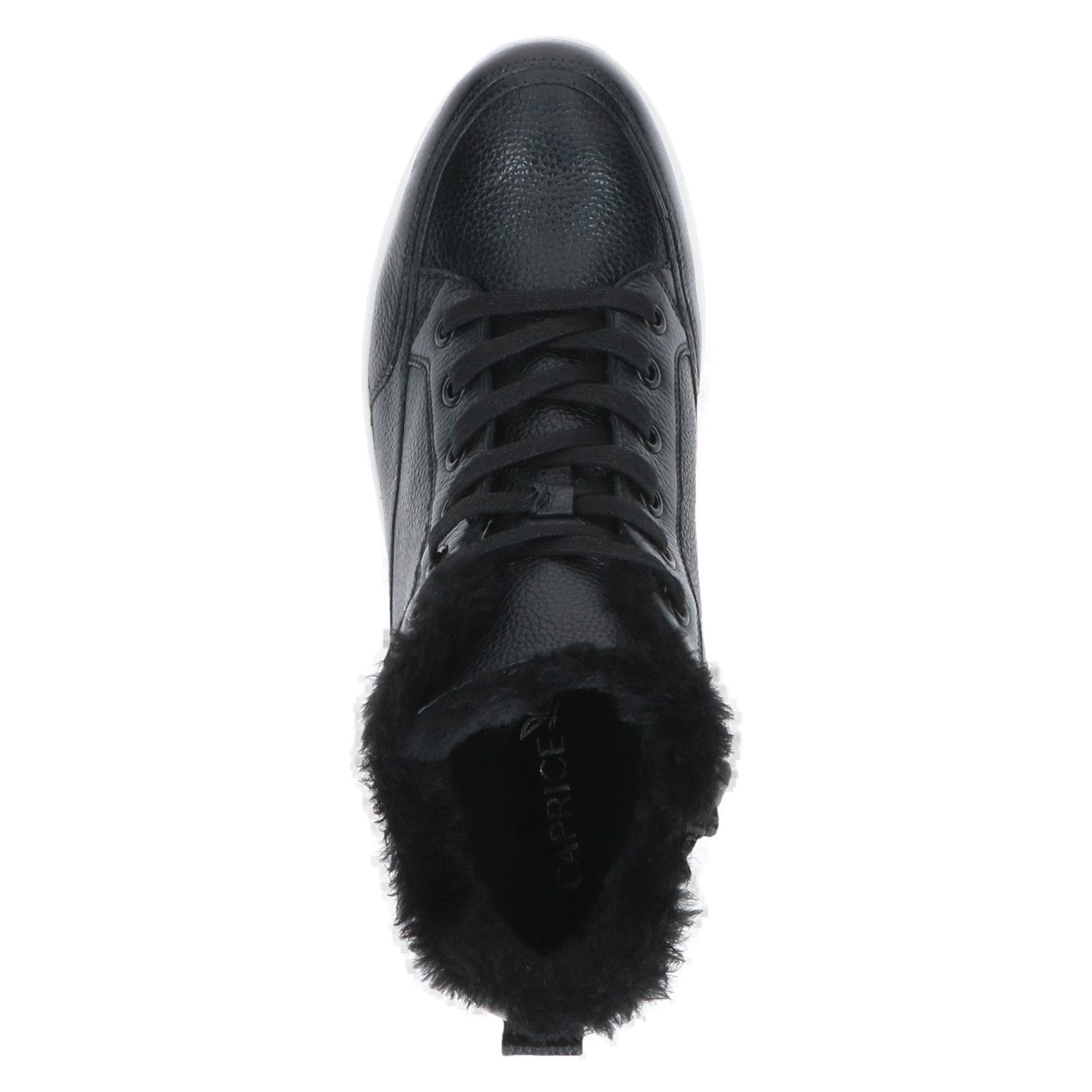 Caprice Winterlaarzen , sleehak, veterboots, outdoorschoen met imitatiebont op de kraag
