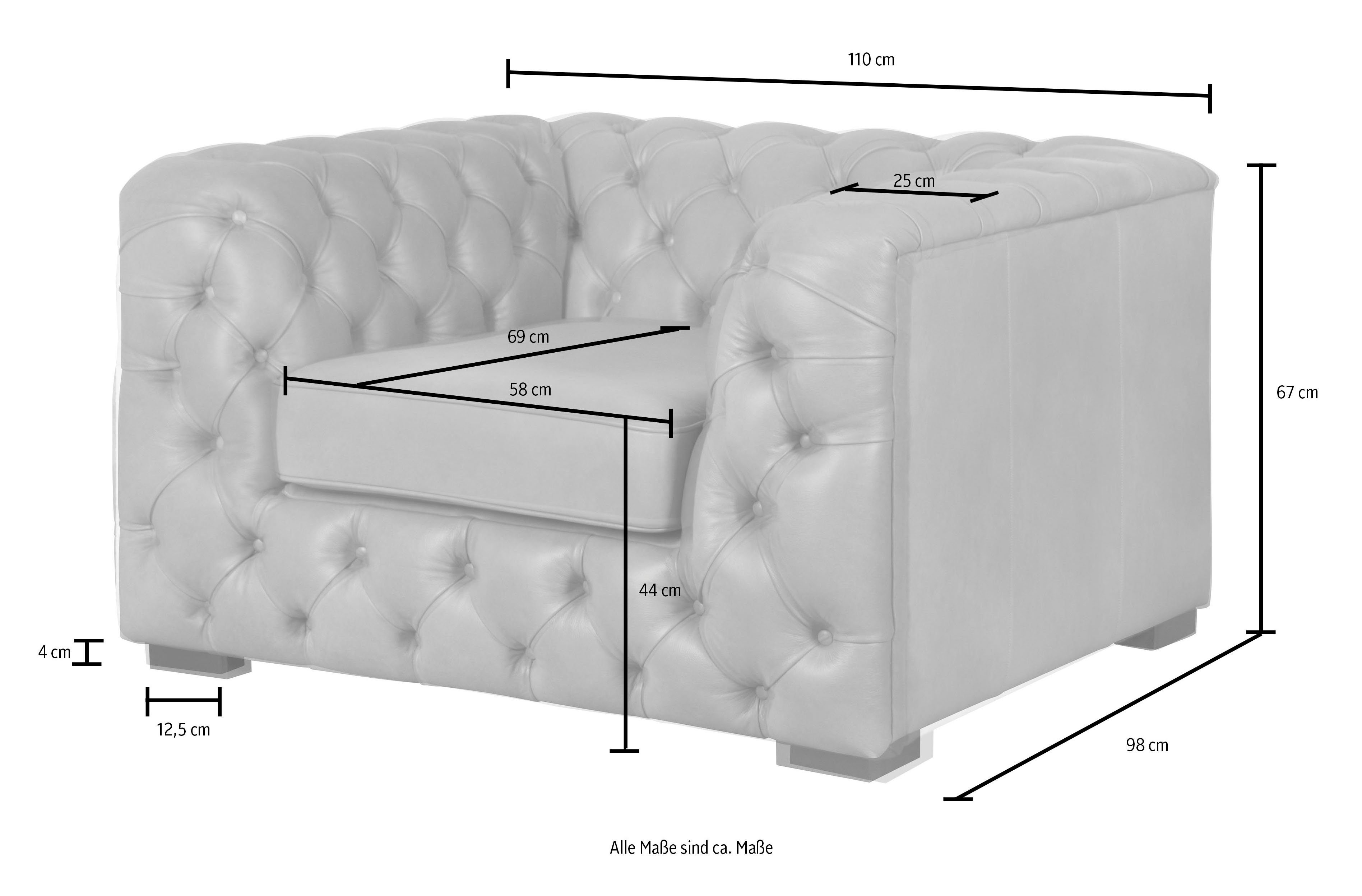 Guido Maria Kretschmer Home&Living Chesterfield-fauteuil Kalina stoel klassieke chesterfield knoopdetails, zeer hoogwaardige afwerking