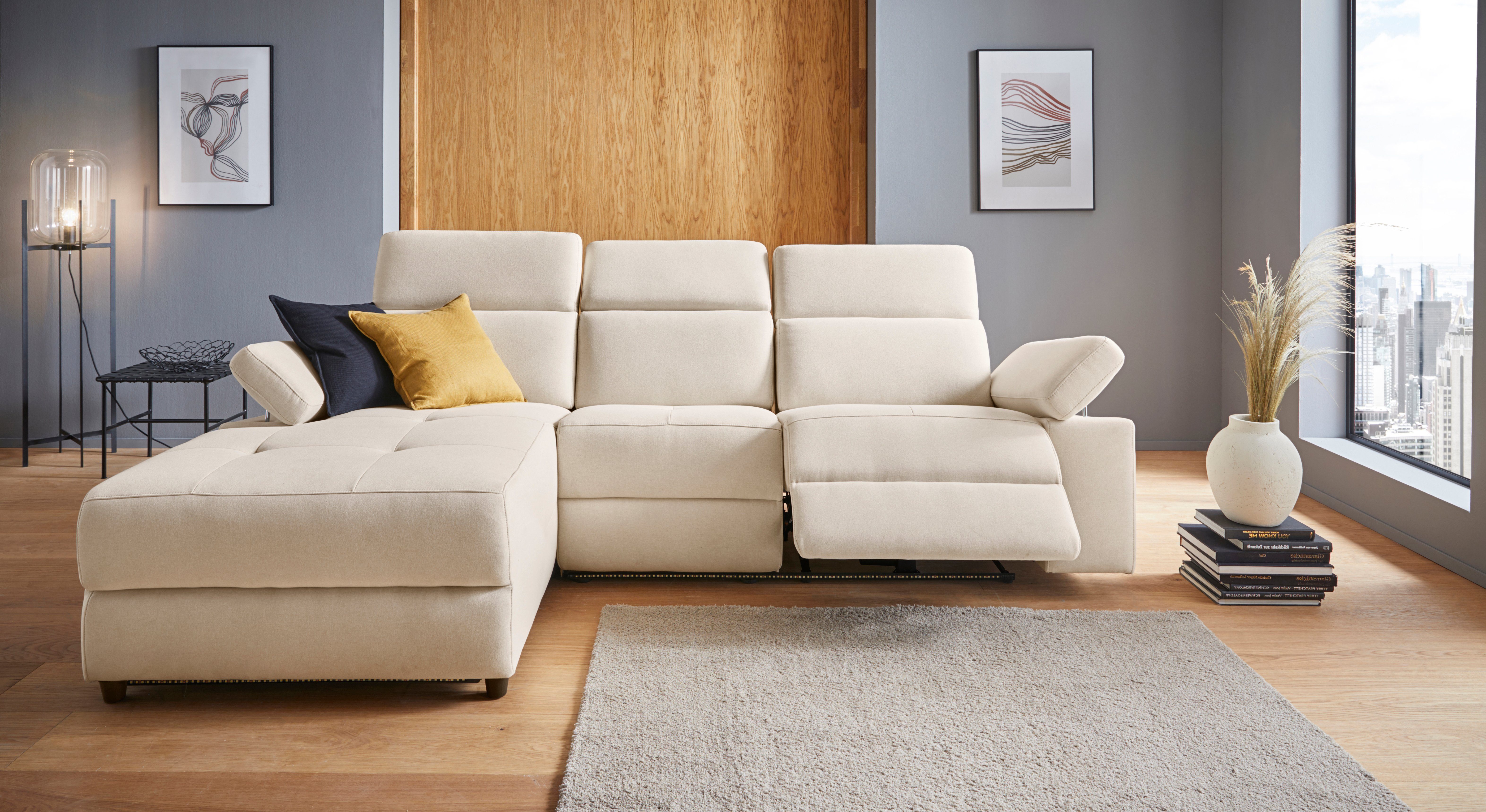 Places of Style Hoekbank Kilado, L-vorm, met relaxfunctie, verstelbare armleuning, verstelbare hoofdsteun