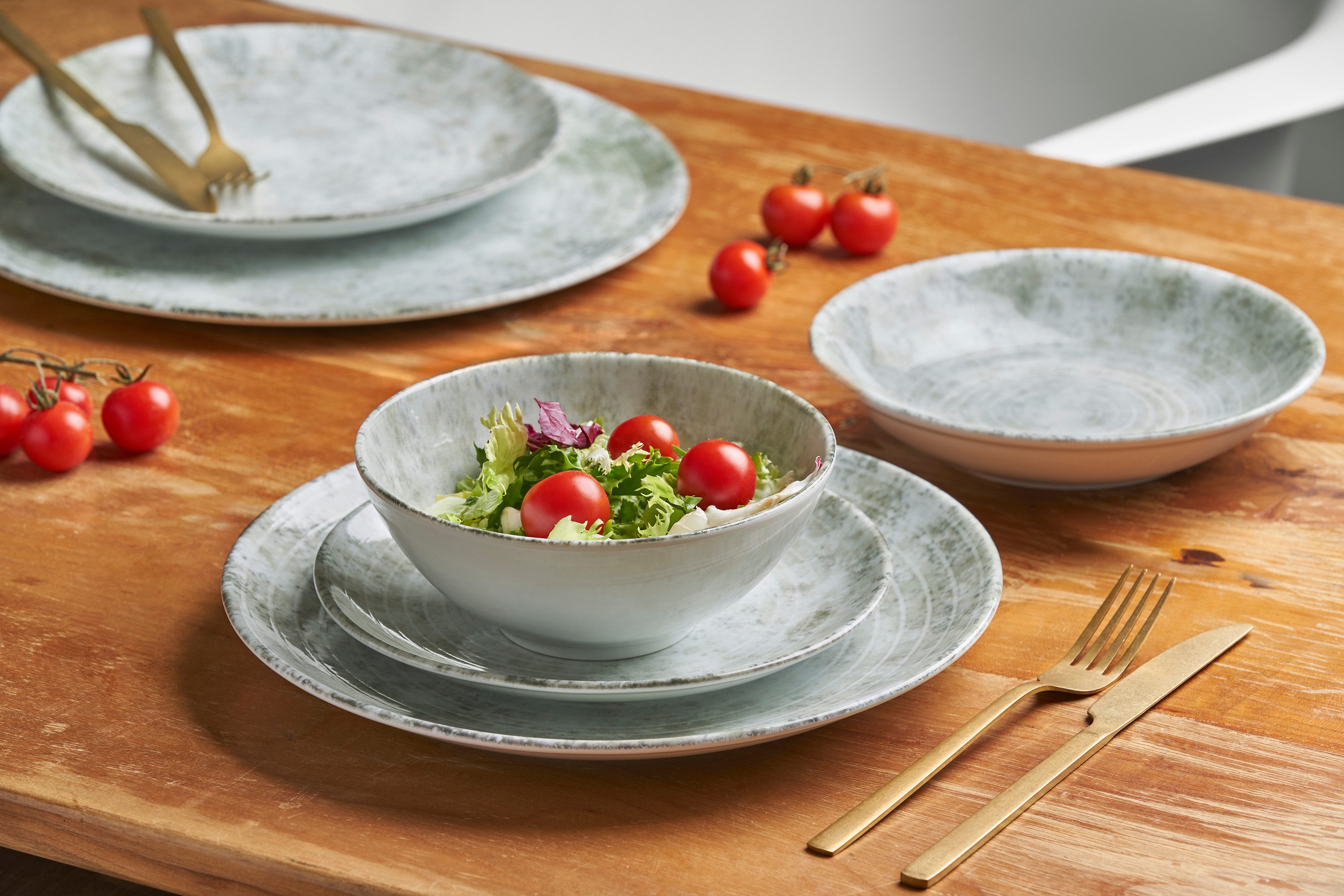 van Well Pizzabord Bord-set Korfu, 6-pack, Ø 33 cm Service, servies-set voor 6 personen (set, 6-delig)