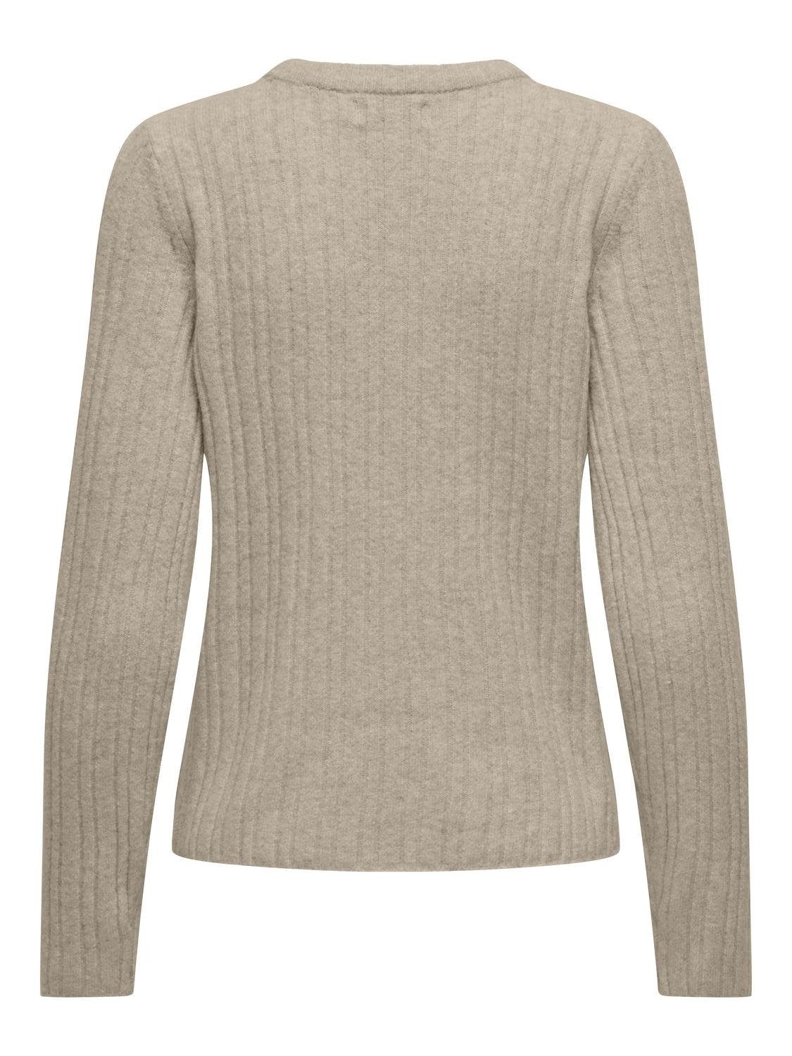 Only Trui met ronde hals ONLJEANETT LIFE L/S RIB O-NECK CC KNT