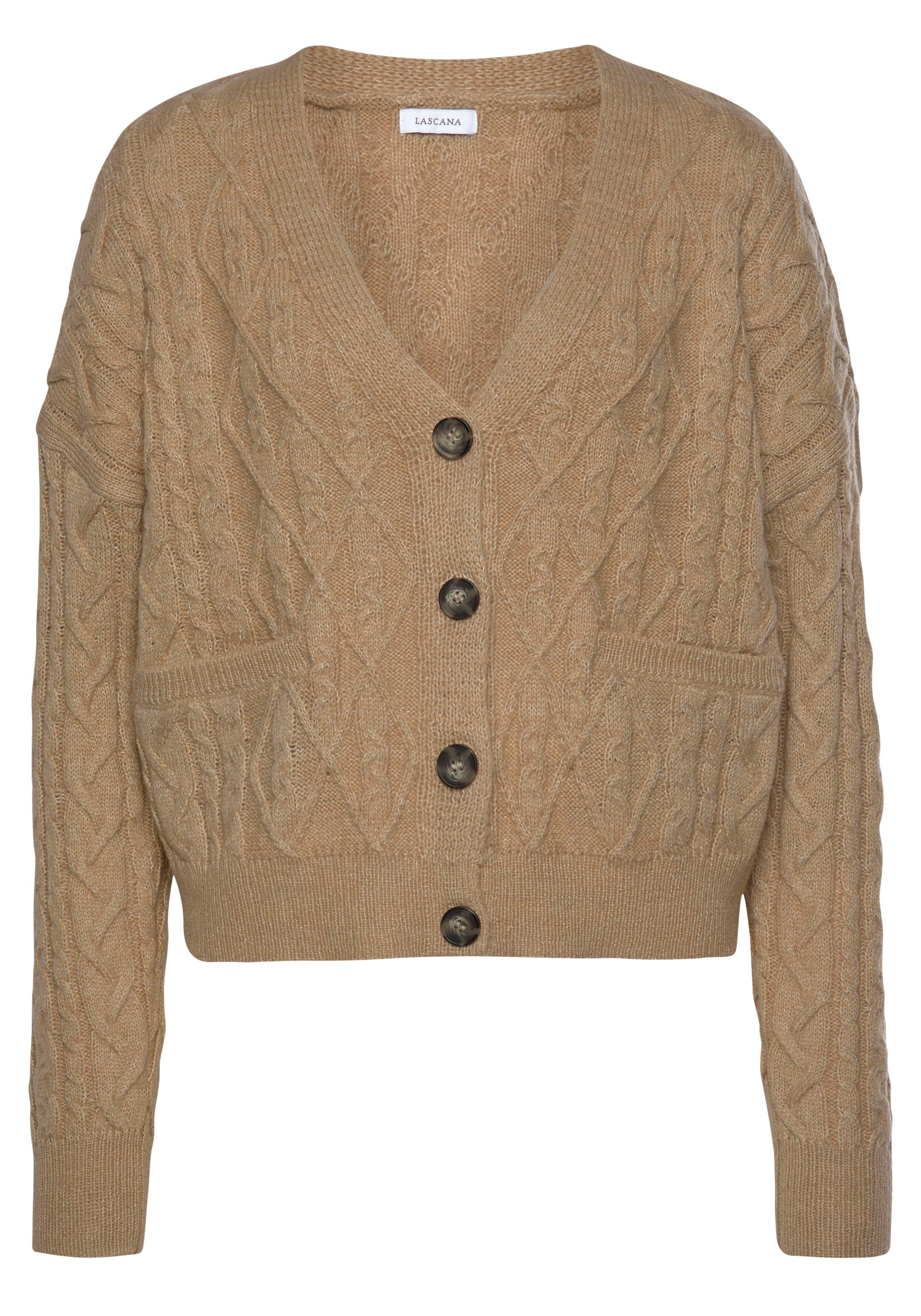 Lascana Vest met kabelpatroon, knuffelzachte cardigan, casual