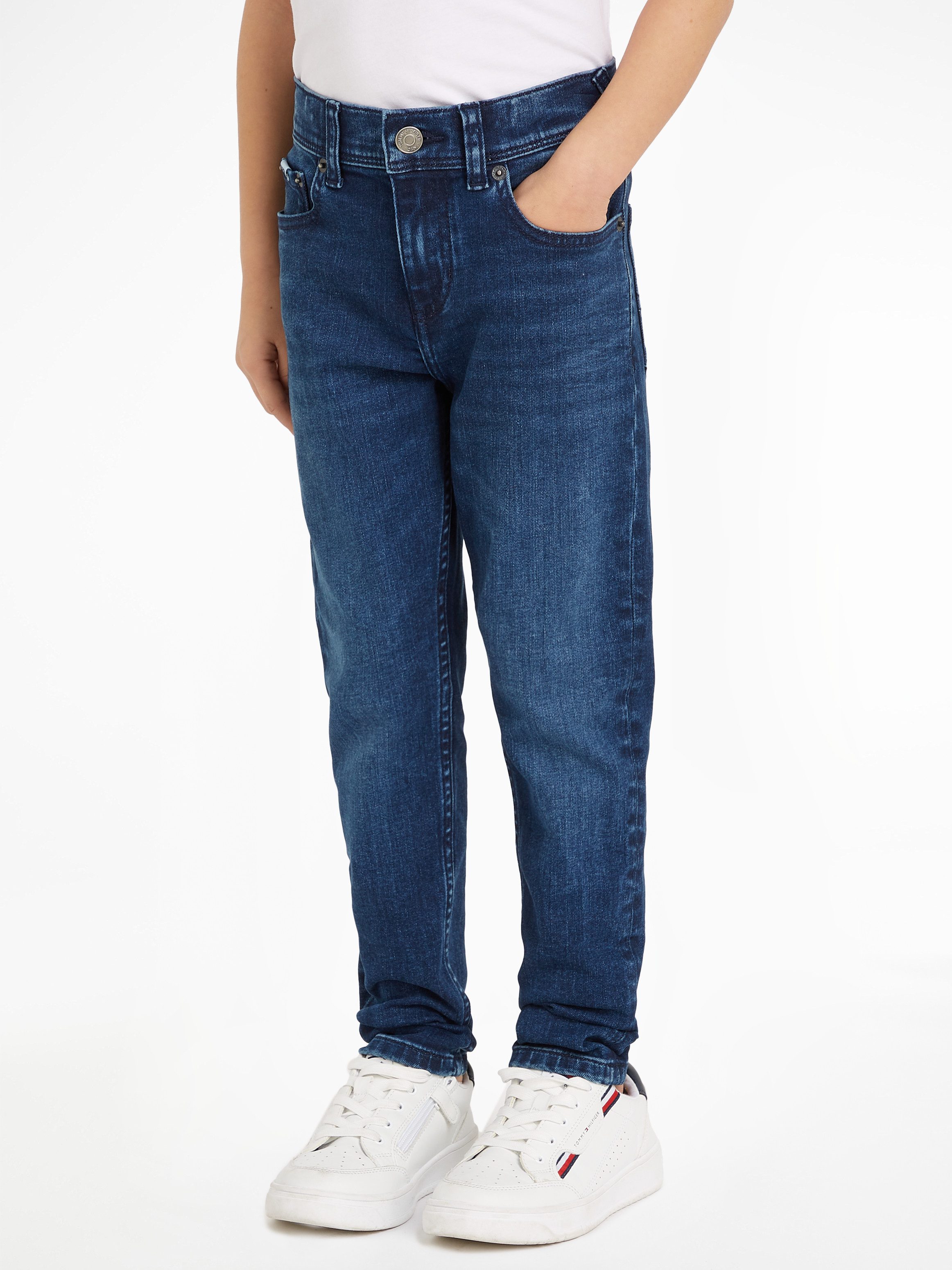 Tommy Hilfiger Skinny fit jeans SCANTON Y CORAL BLUE DENIM Kinderen tot 16 jaar met logostiksel