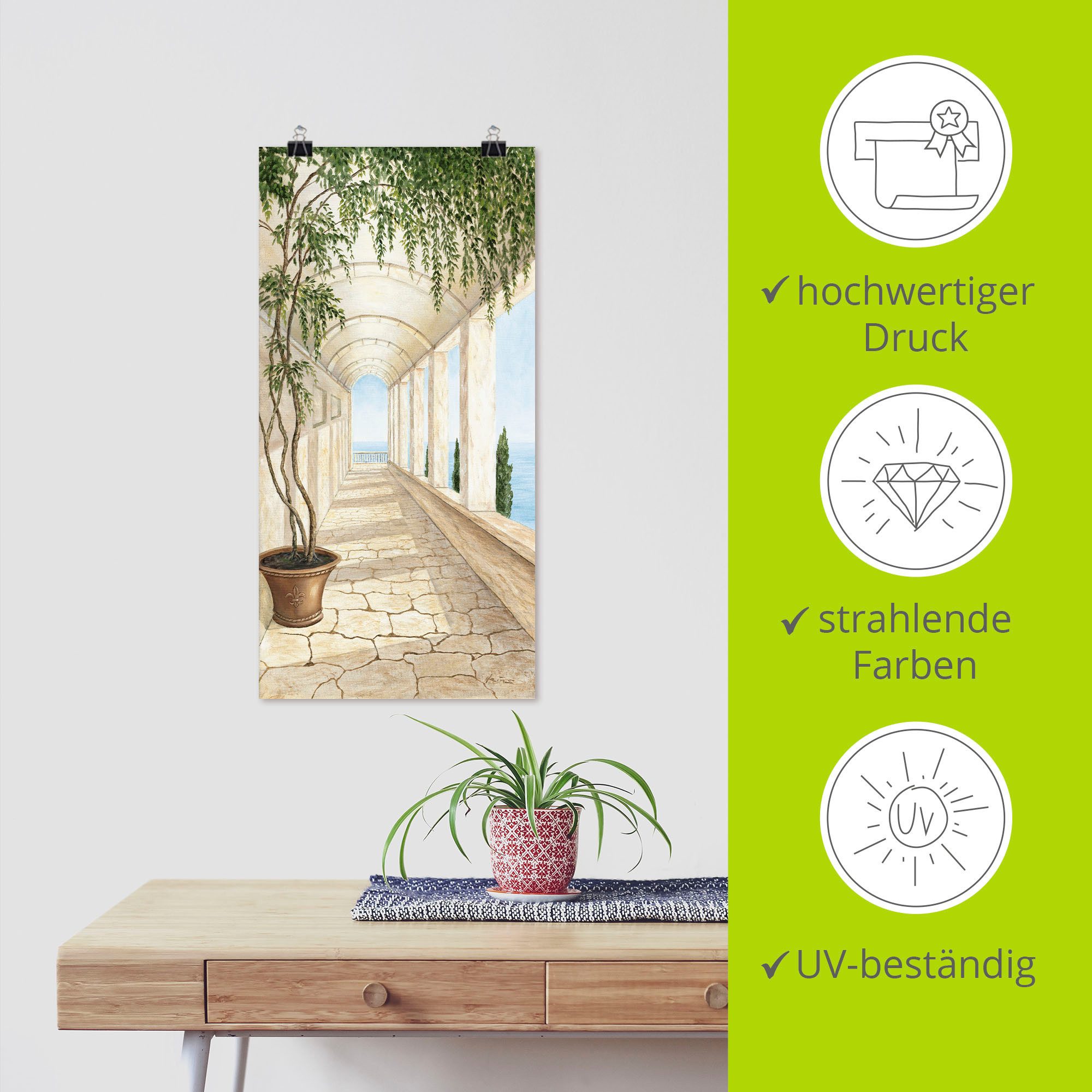 Artland Artprint Capri als artprint van aluminium, artprint voor buiten, artprint op linnen, poster, muursticker
