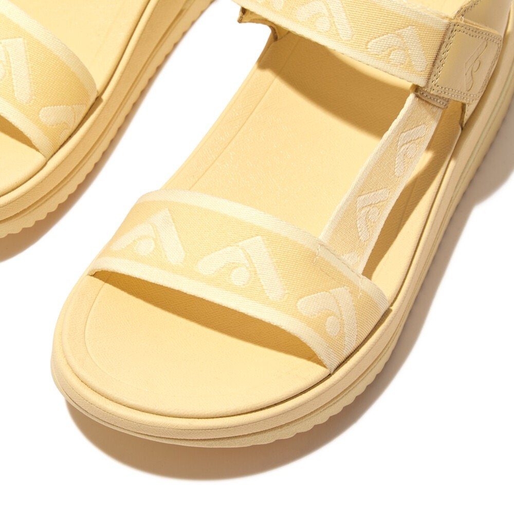 Fitflop Sandalen SURFF WEBBING BACK , zomerschoen, sandaal, sleehak, met microwobbleboard - voetbed